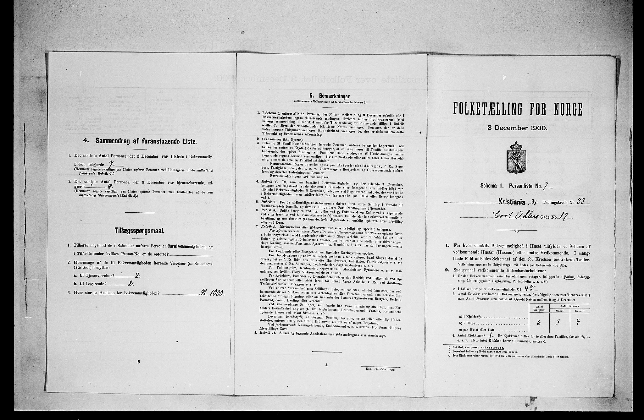 SAO, 1900 census for Kristiania, 1900, p. 13976