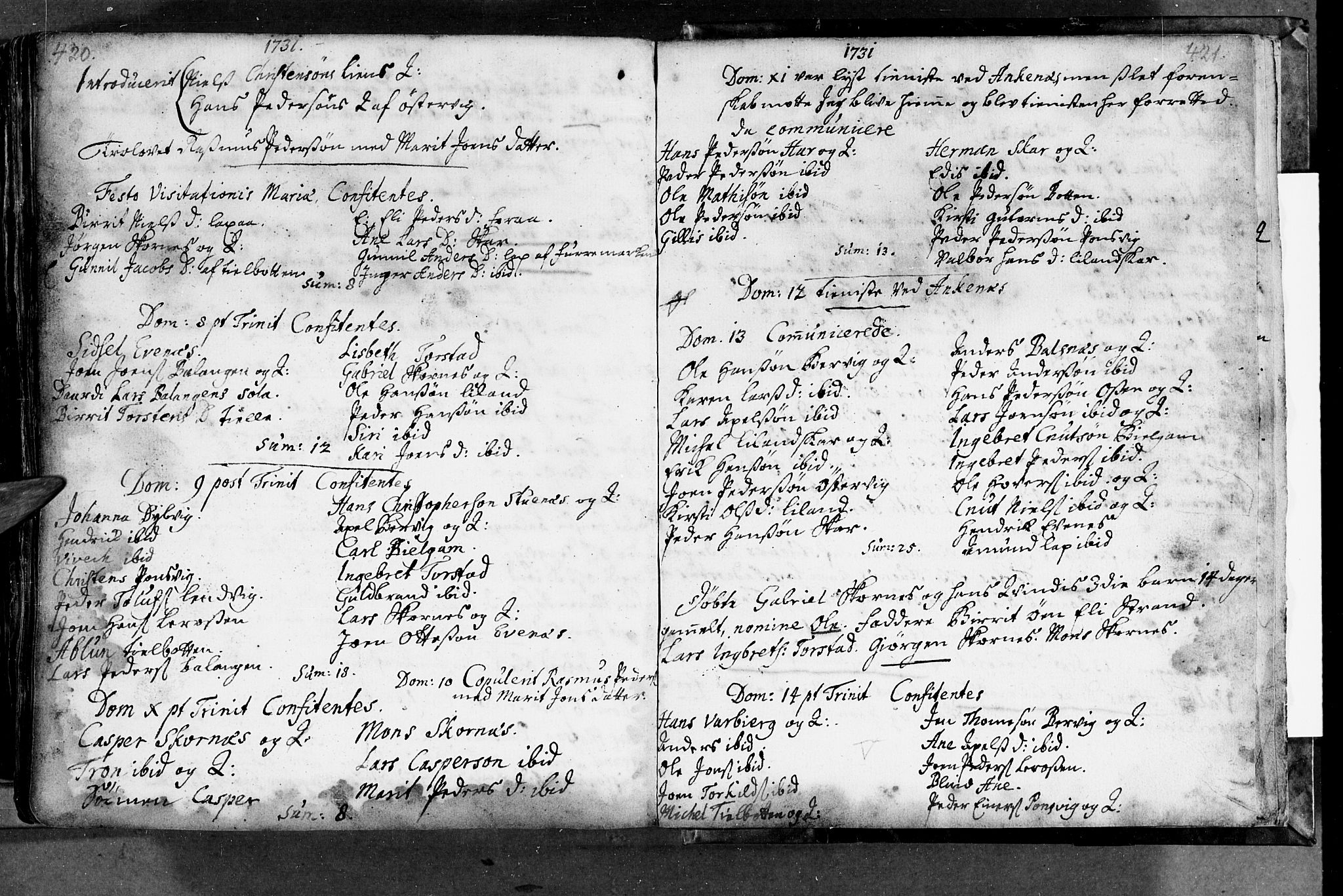 Ministerialprotokoller, klokkerbøker og fødselsregistre - Nordland, AV/SAT-A-1459/863/L0890: Parish register (official) no. 863A02, 1714-1732, p. 420-421