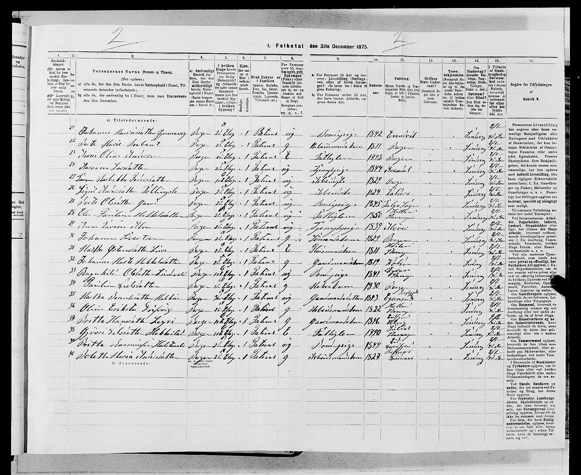 SAB, 1875 census for 1301 Bergen, 1875, p. 4888