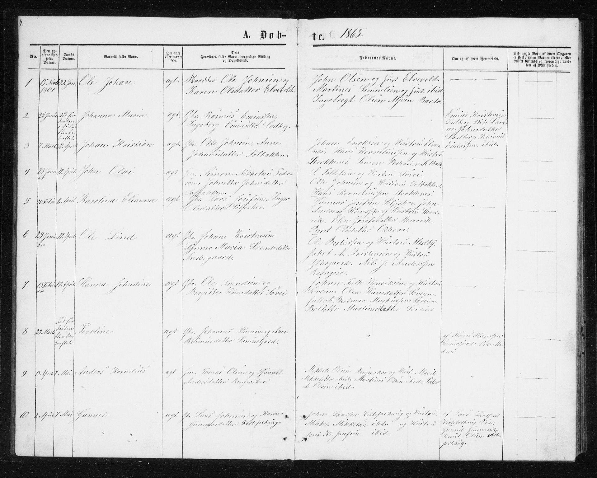 Ibestad sokneprestembete, SATØ/S-0077/H/Ha/Hab/L0013klokker: Parish register (copy) no. 13, 1865-1879, p. 4