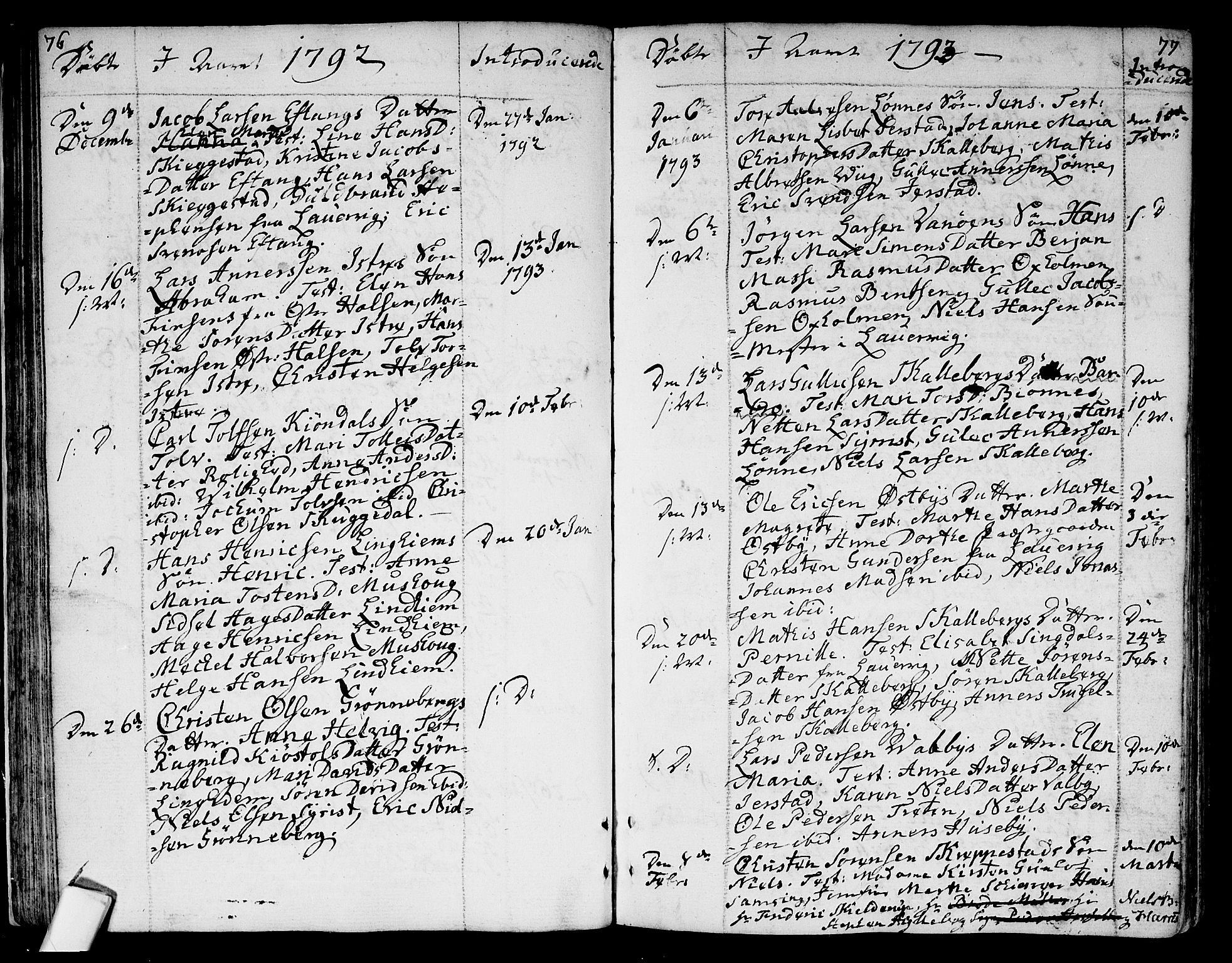 Tjølling kirkebøker, AV/SAKO-A-60/F/Fa/L0004: Parish register (official) no. 4, 1779-1817, p. 76-77