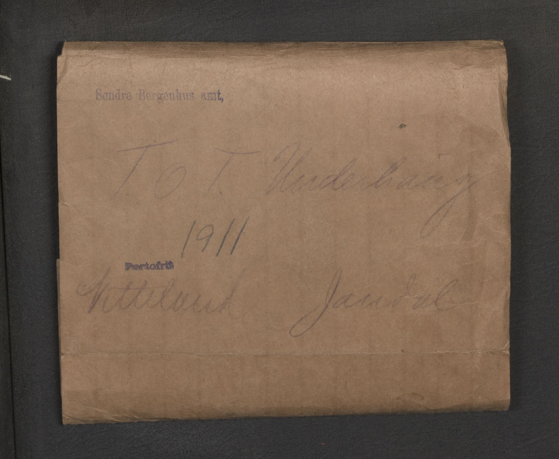 Jondal Skipsassuranseforening, AV/SAB-SAB/PA-0276/E/L0088: Korrespondanse , 1911