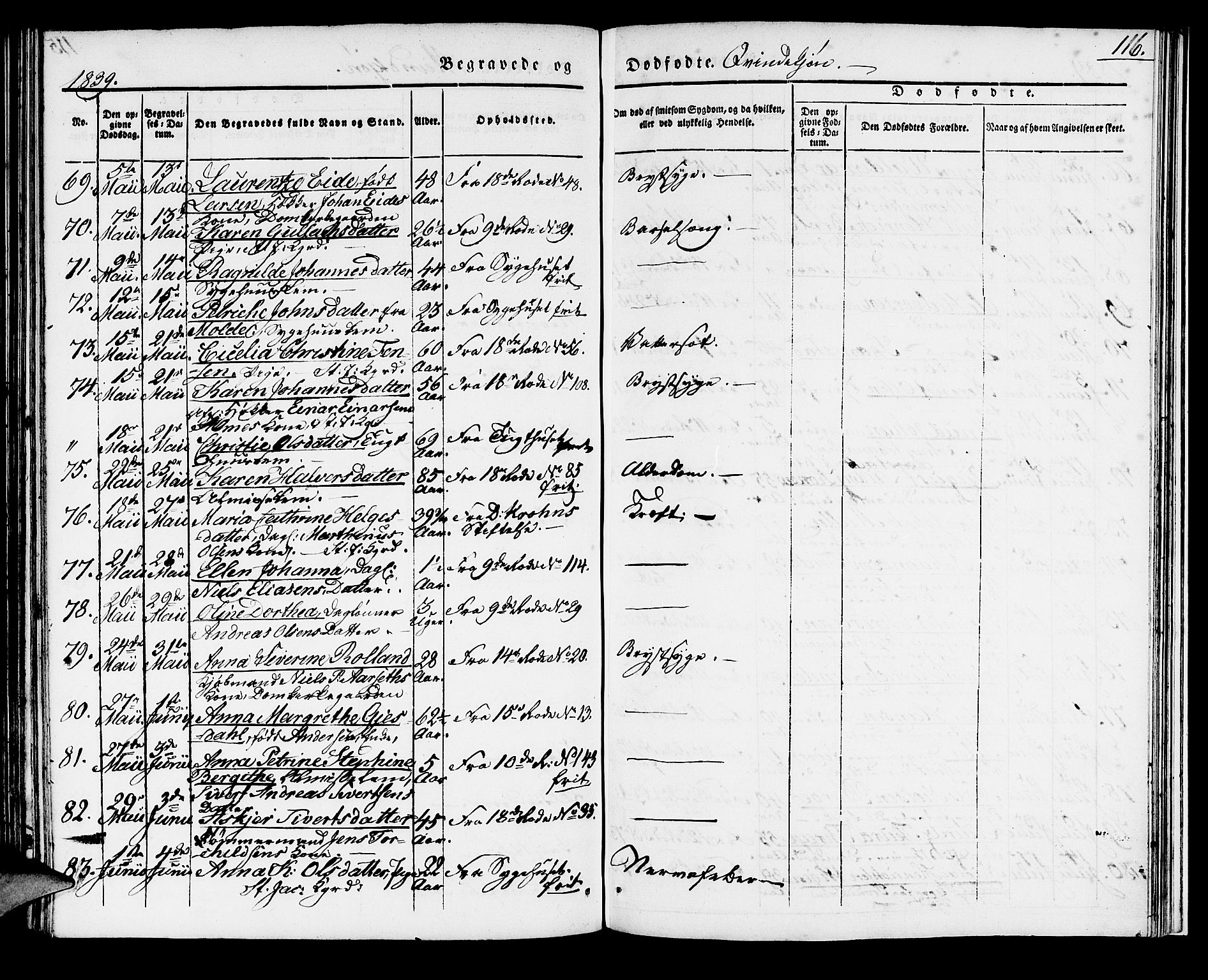 Domkirken sokneprestembete, AV/SAB-A-74801/H/Haa/L0015: Parish register (official) no. A 14, 1835-1840, p. 116