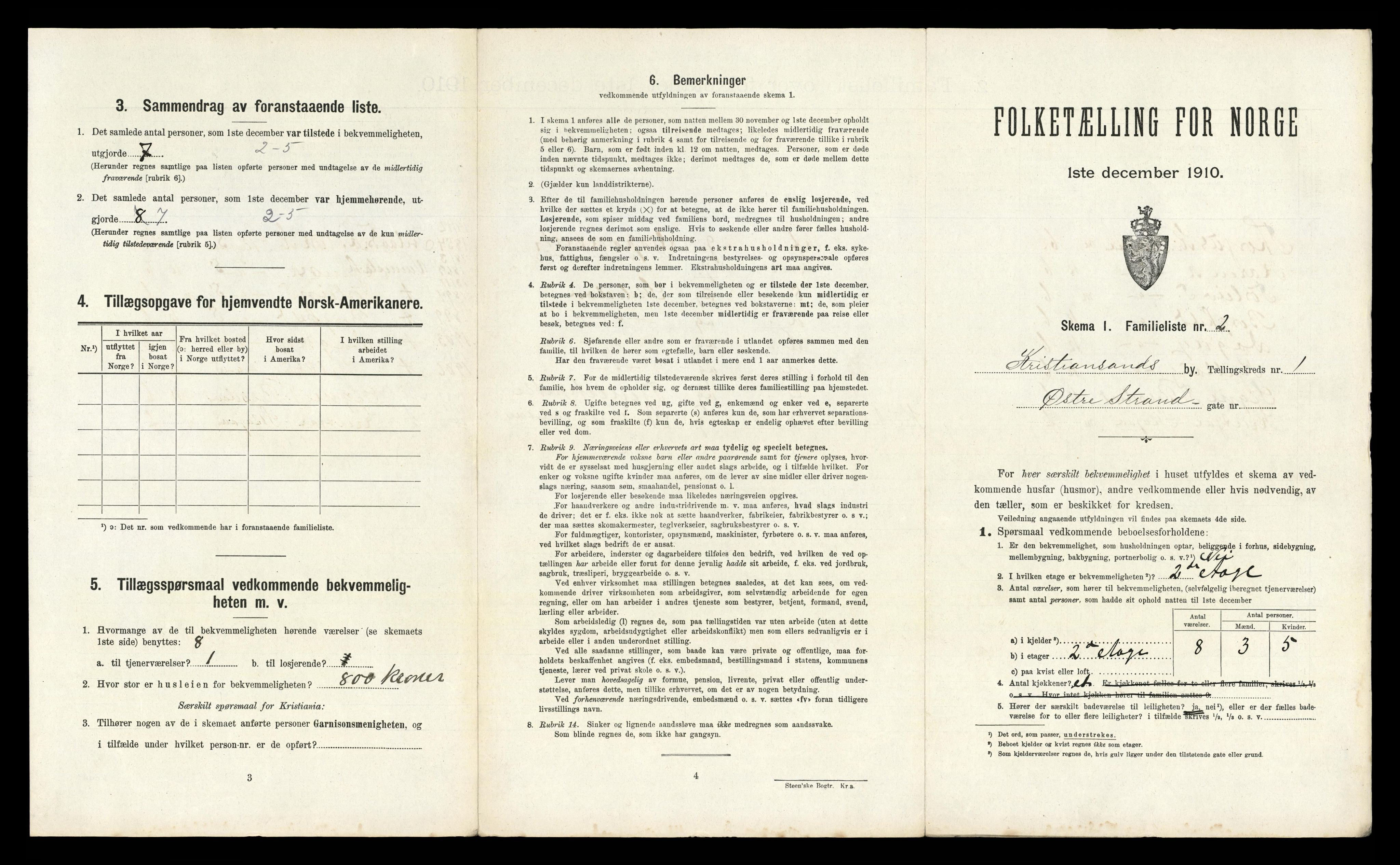 RA, 1910 census for Kristiansand, 1910, p. 192