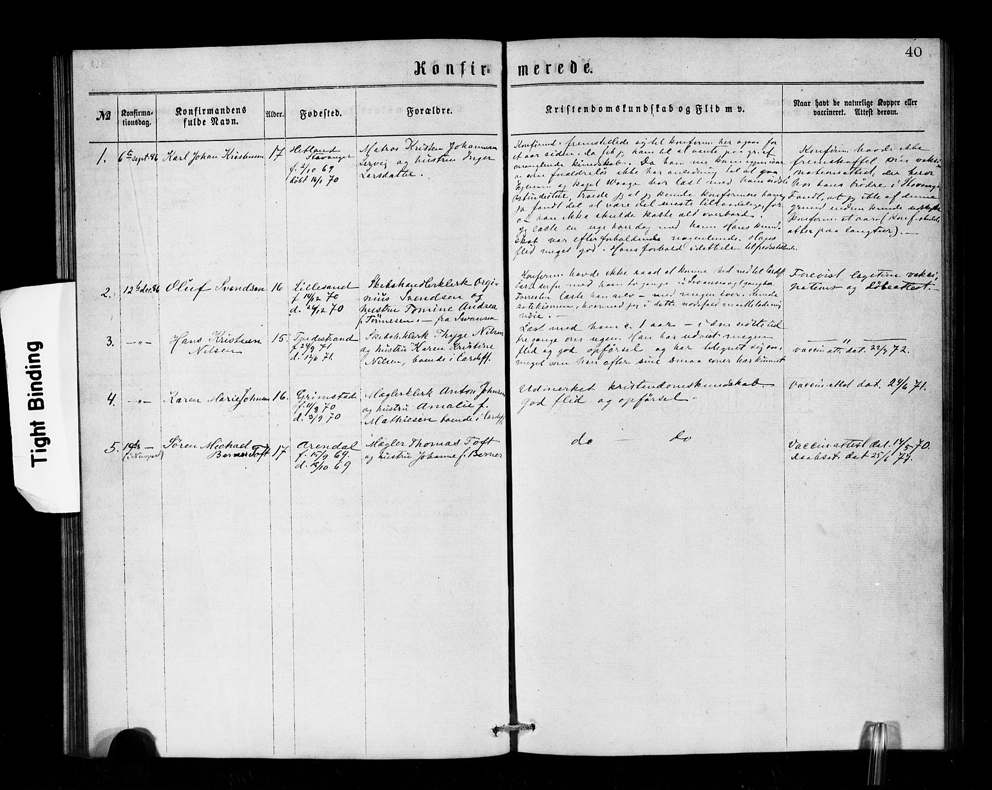 Den norske sjømannsmisjon i utlandet/Bristolhavnene(Cardiff-Swansea), SAB/SAB/PA-0102/H/Ha/Haa/L0001: Parish register (official) no. A 1, 1866-1887, p. 40