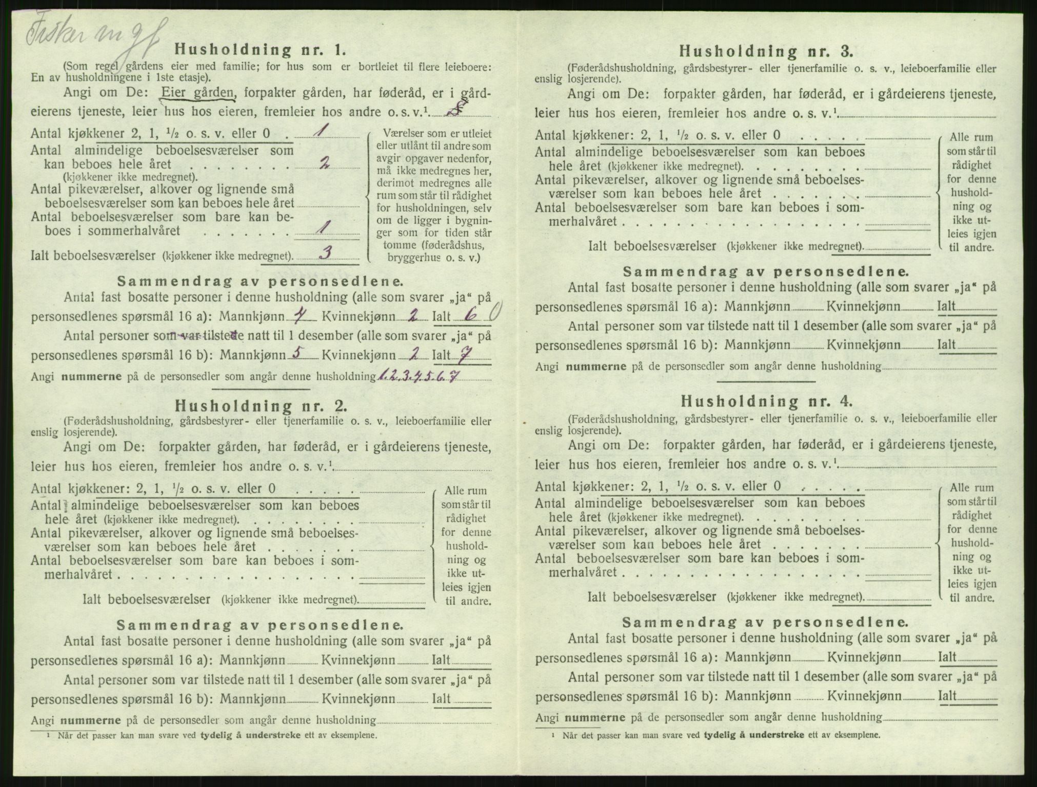 SAT, 1920 census for Kornstad, 1920, p. 372