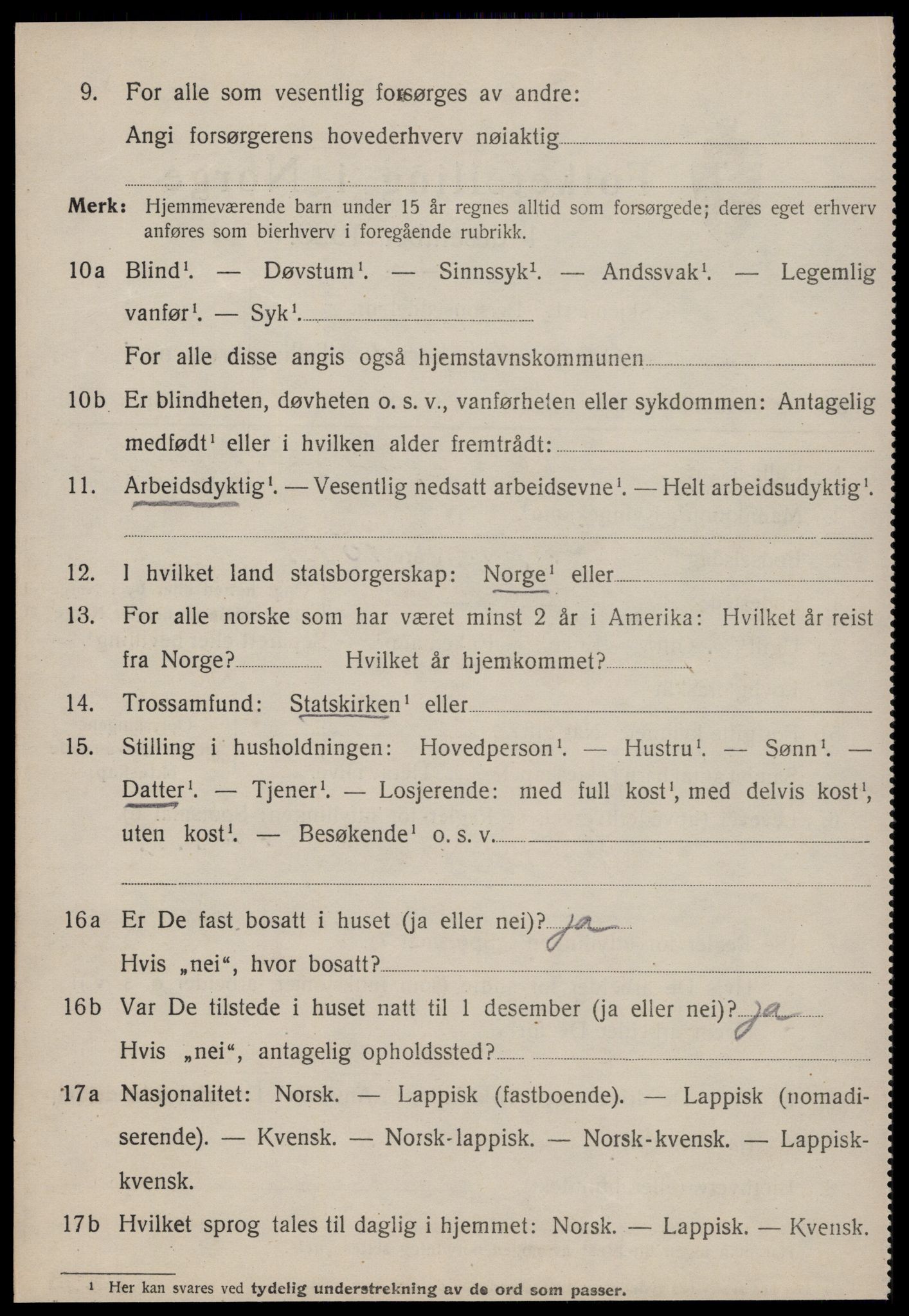 SAT, 1920 census for Meldal, 1920, p. 10462