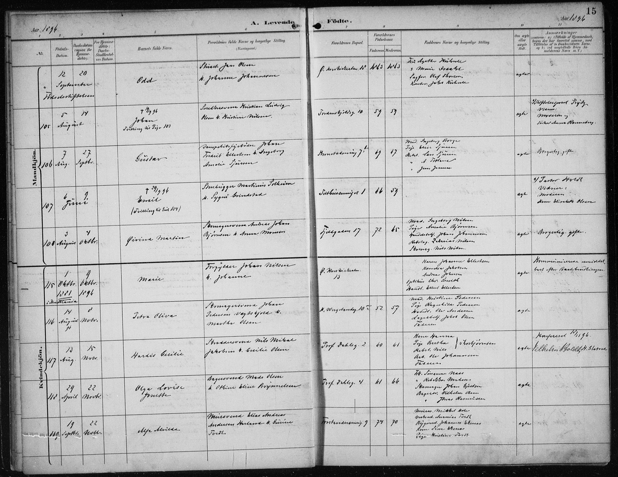 Korskirken sokneprestembete, AV/SAB-A-76101/H/Hab: Parish register (copy) no. B 10, 1896-1905, p. 15