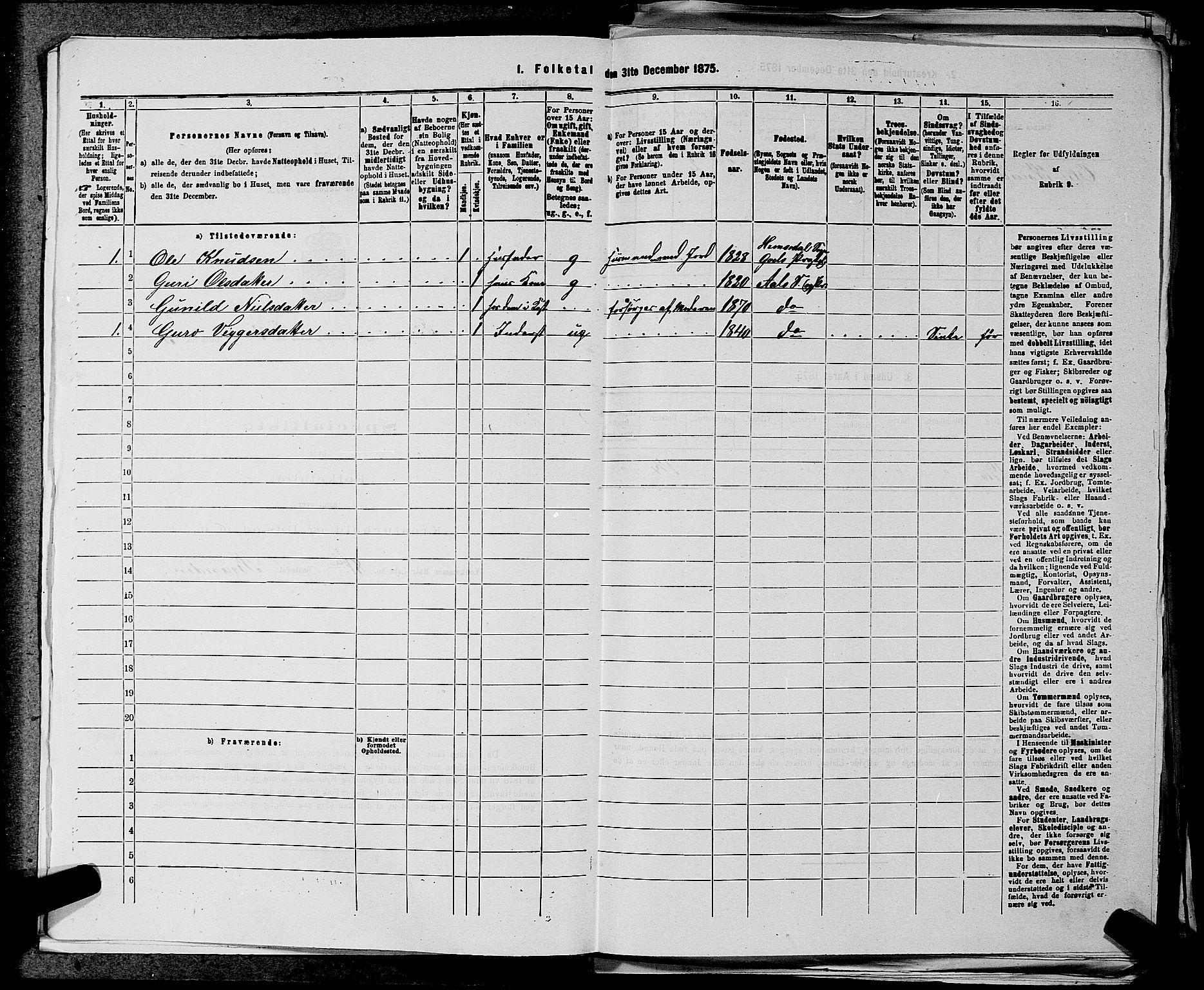 SAKO, 1875 census for 0619P Ål, 1875, p. 321