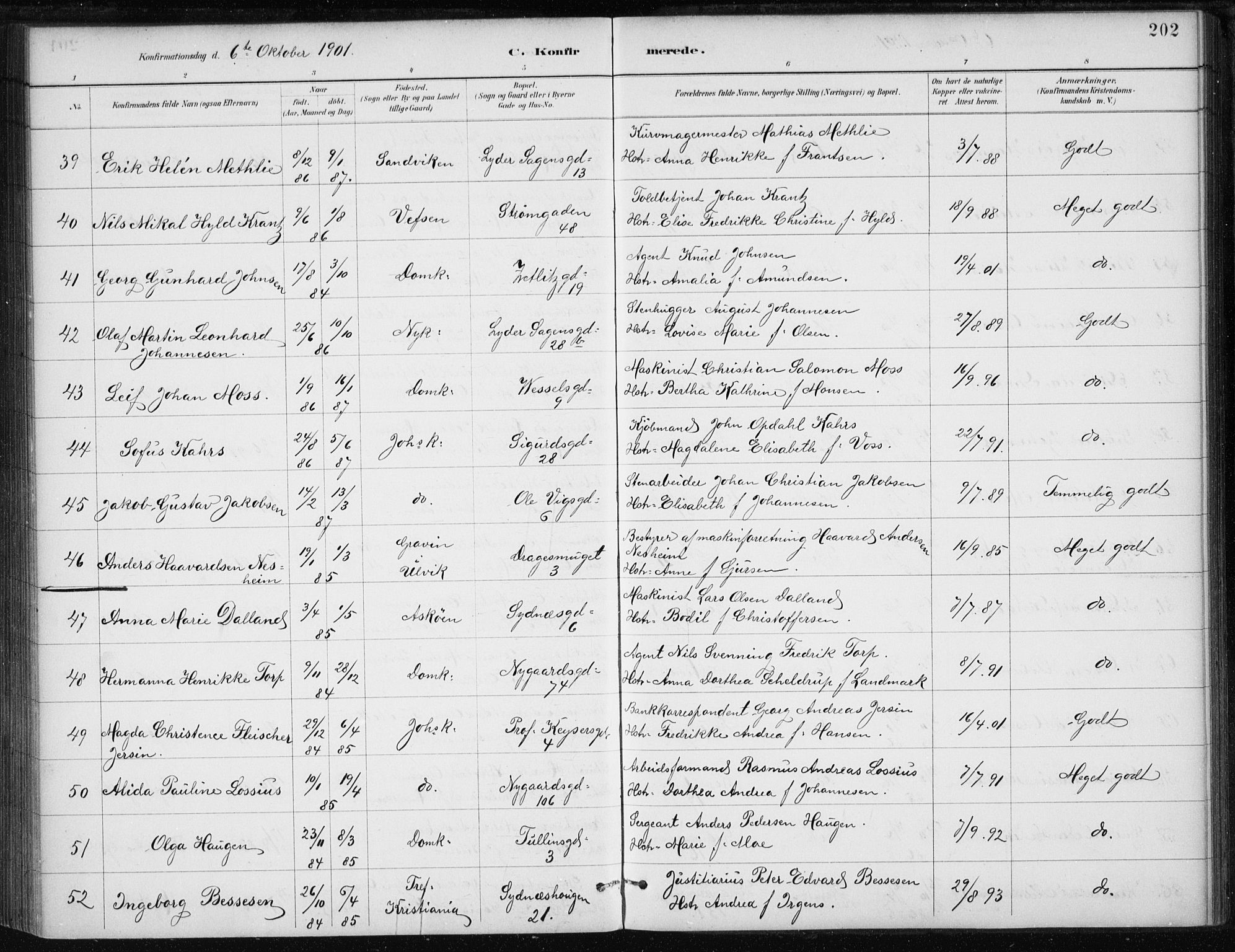 Johanneskirken sokneprestembete, AV/SAB-A-76001/H/Haa/L0008: Parish register (official) no. C 1, 1885-1907, p. 202