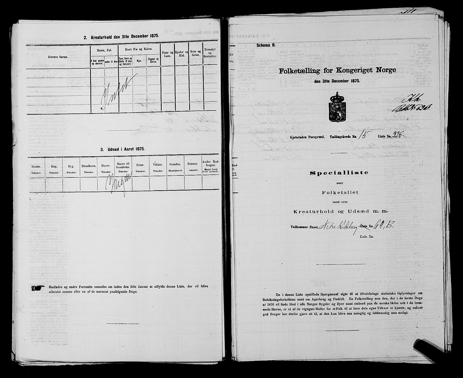 SAKO, 1875 census for 0805P Porsgrunn, 1875, p. 742