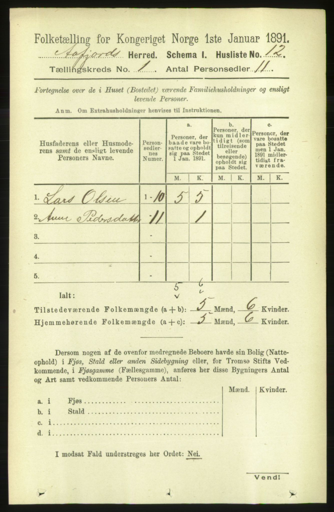 RA, 1891 census for 1630 Åfjord, 1891, p. 48