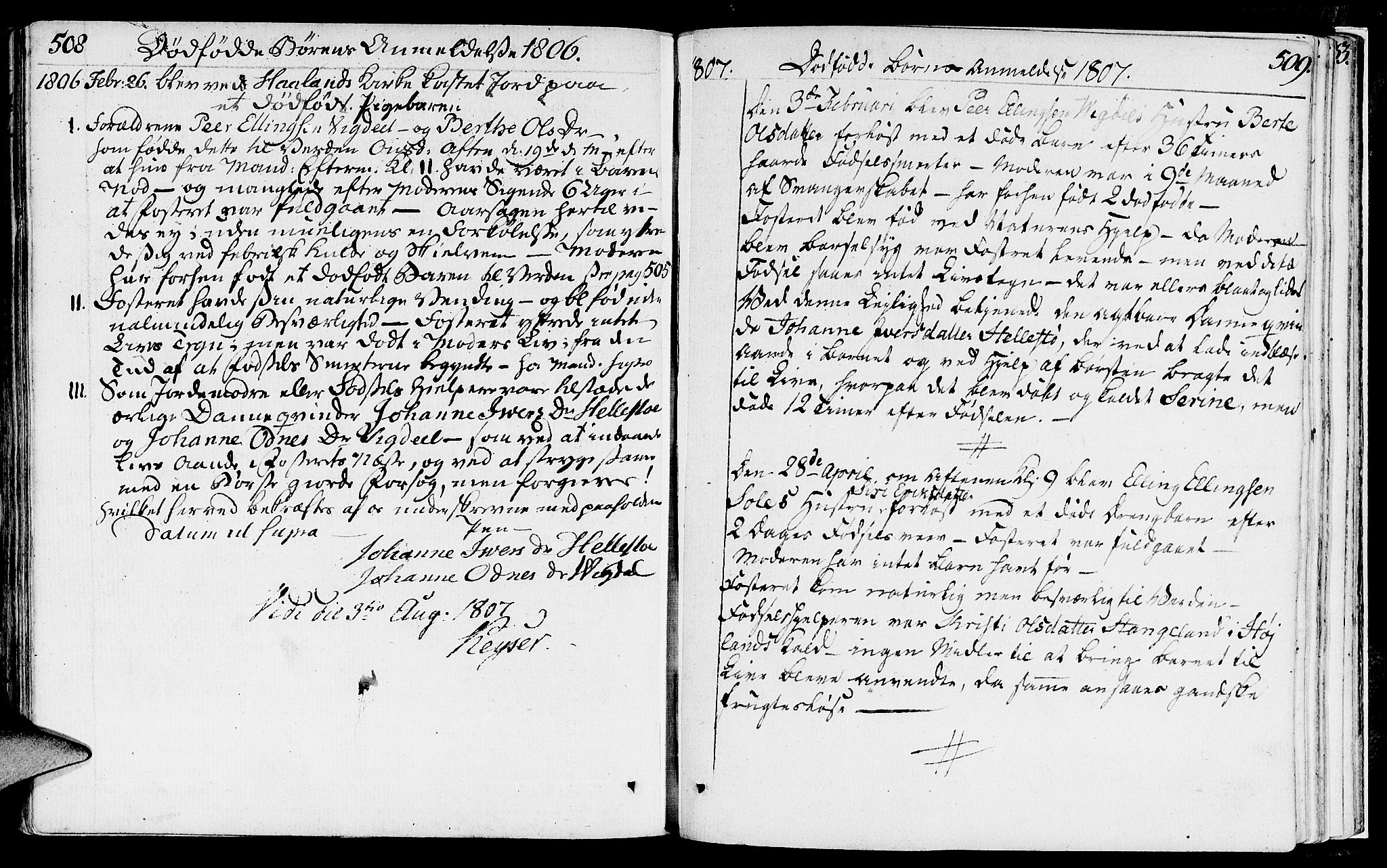 Håland sokneprestkontor, SAST/A-101802/001/30BA/L0003: Parish register (official) no. A 3, 1794-1815, p. 508-509
