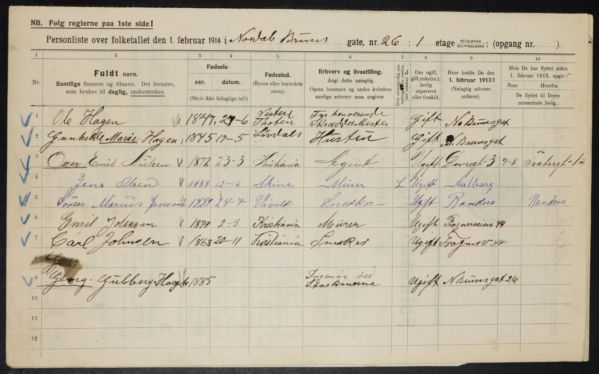 OBA, Municipal Census 1914 for Kristiania, 1914, p. 72417