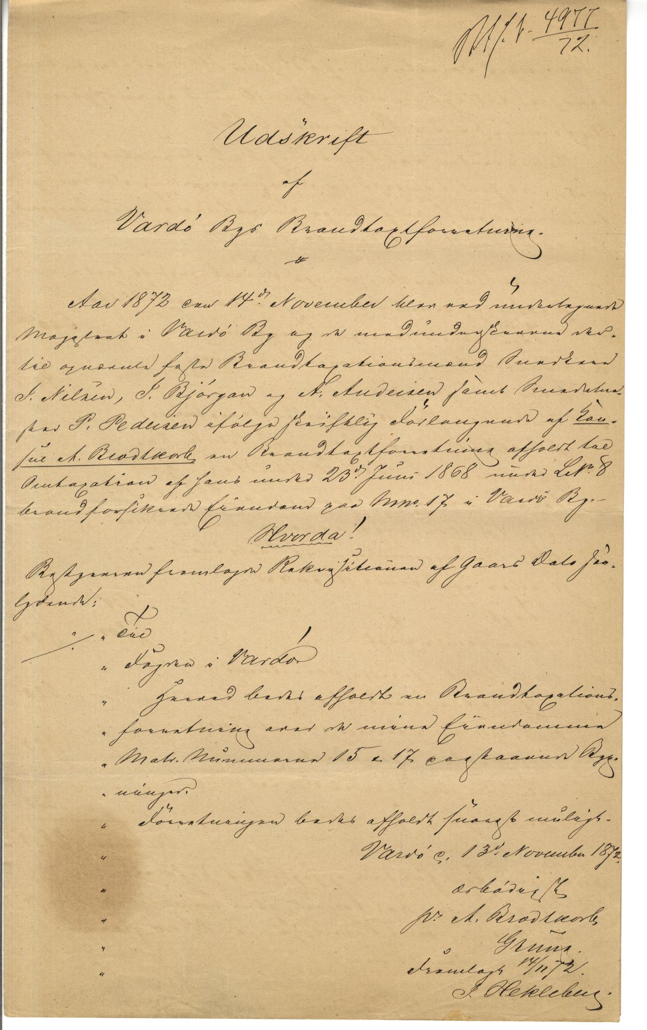 Brodtkorb handel A/S, VAMU/A-0001/Q/Qb/L0001: Skjøter og grunnbrev i Vardø by, 1822-1943, p. 227