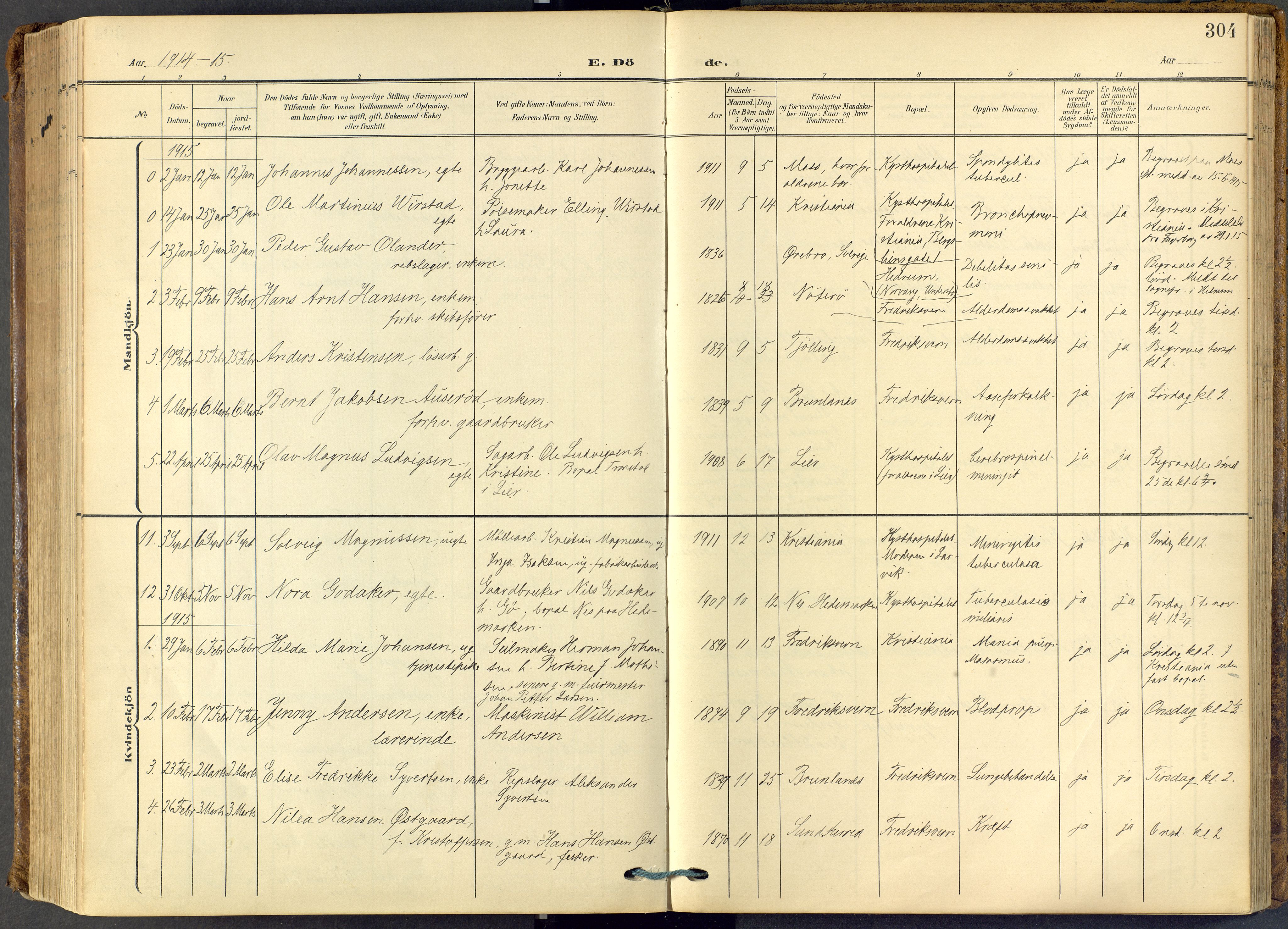 Stavern kirkebøker, SAKO/A-318/F/Fa/L0009: Parish register (official) no. 9, 1906-1955, p. 304