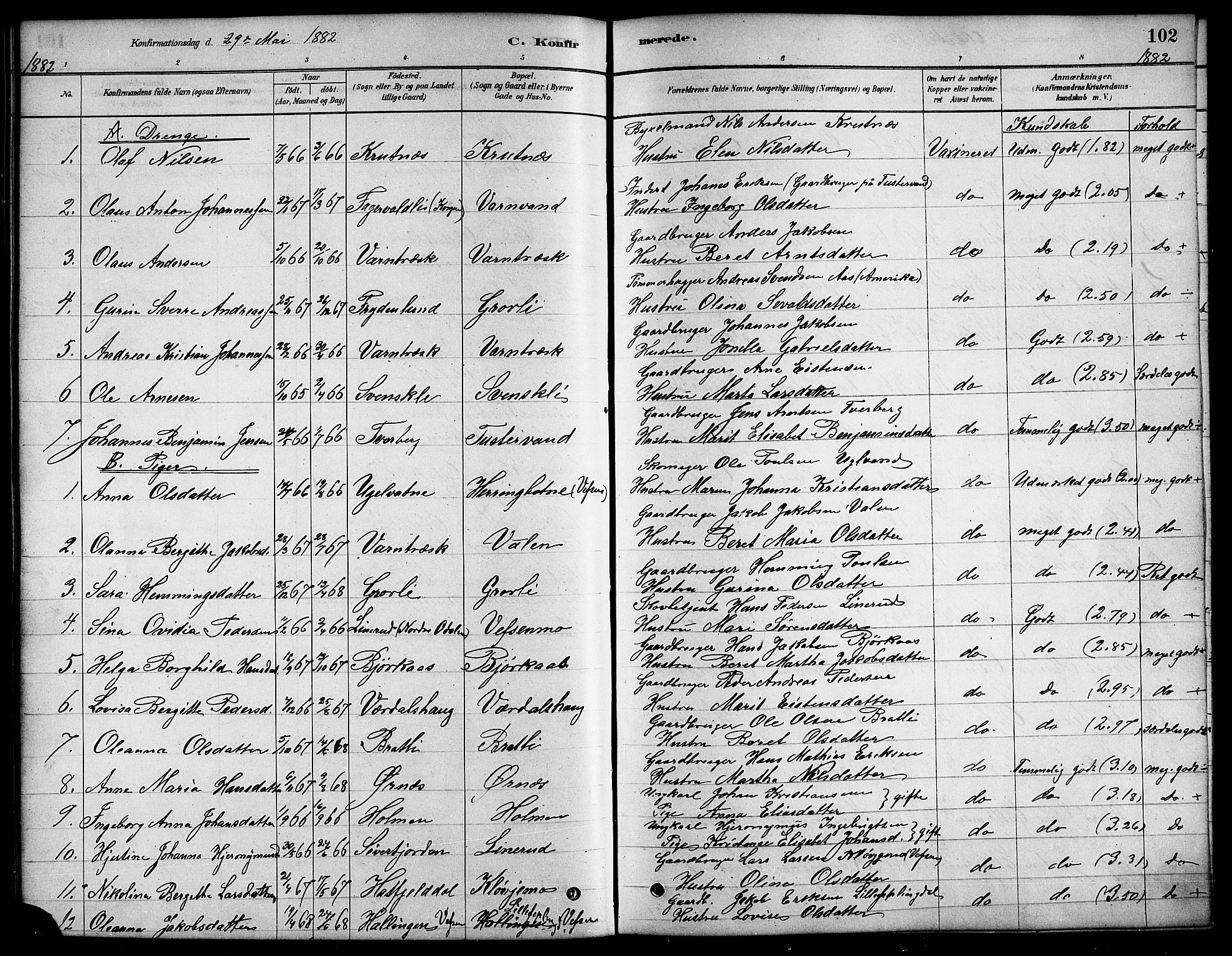 Ministerialprotokoller, klokkerbøker og fødselsregistre - Nordland, SAT/A-1459/823/L0330: Parish register (copy) no. 823C02, 1879-1916, p. 102