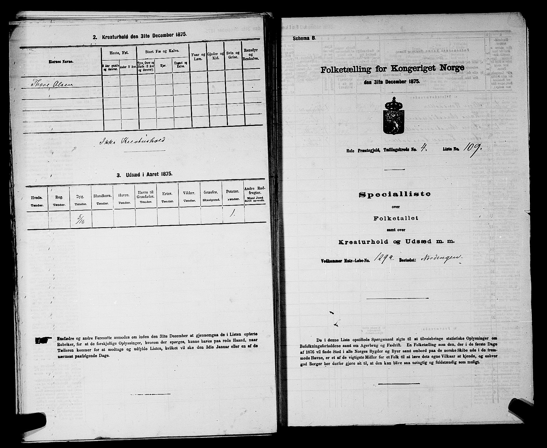 SAKO, 1875 census for 0612P Hole, 1875, p. 855