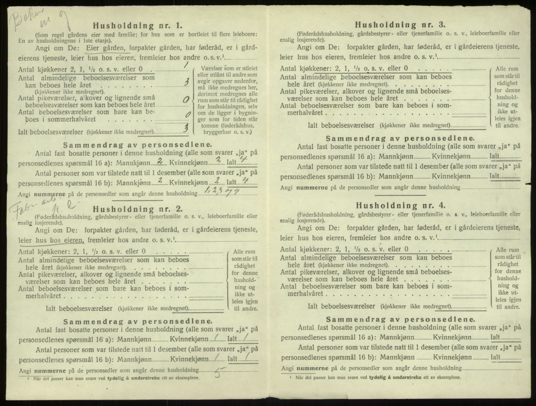 SAB, 1920 census for Haus, 1920, p. 1690