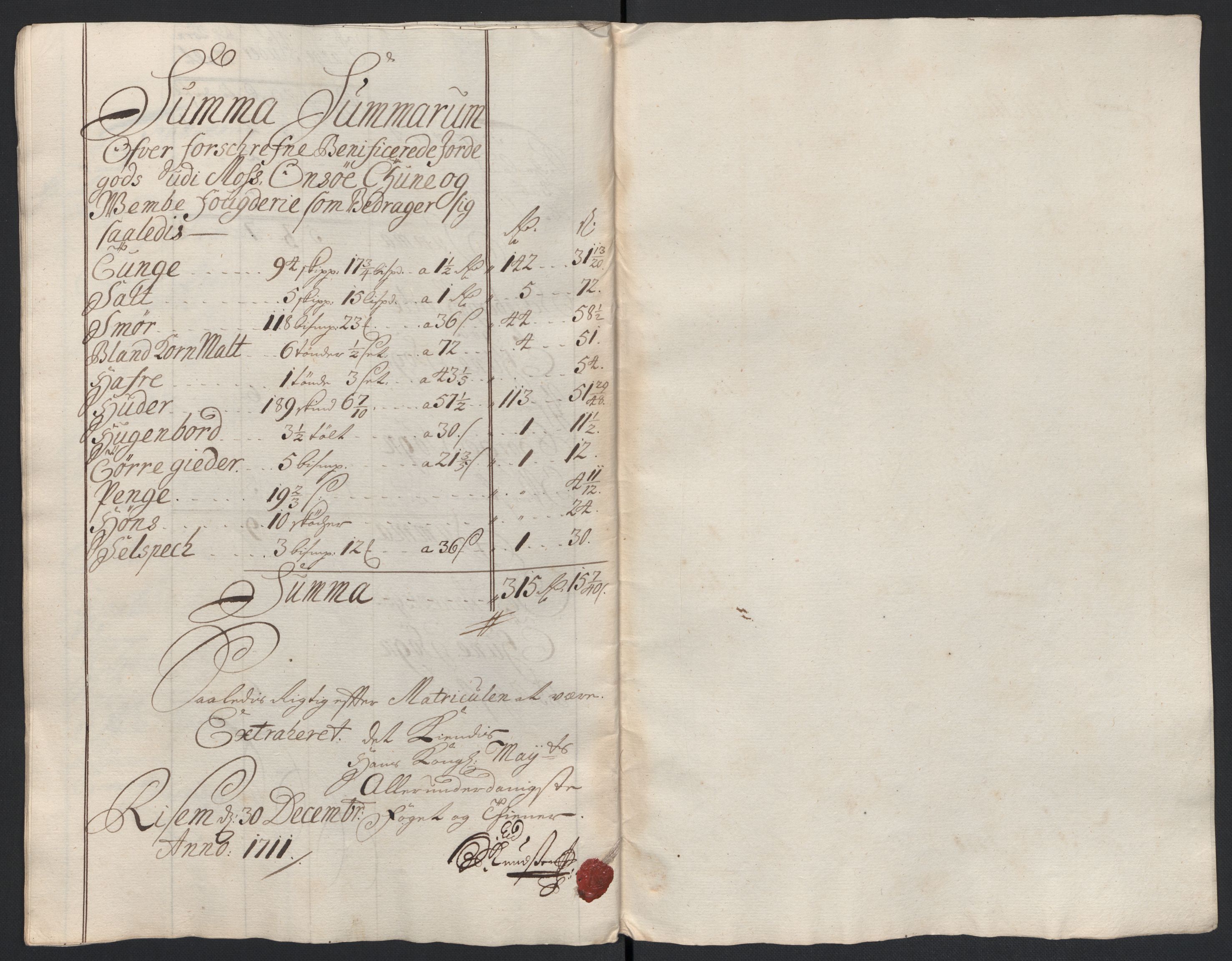 Rentekammeret inntil 1814, Reviderte regnskaper, Fogderegnskap, AV/RA-EA-4092/R04/L0136: Fogderegnskap Moss, Onsøy, Tune, Veme og Åbygge, 1711, p. 154