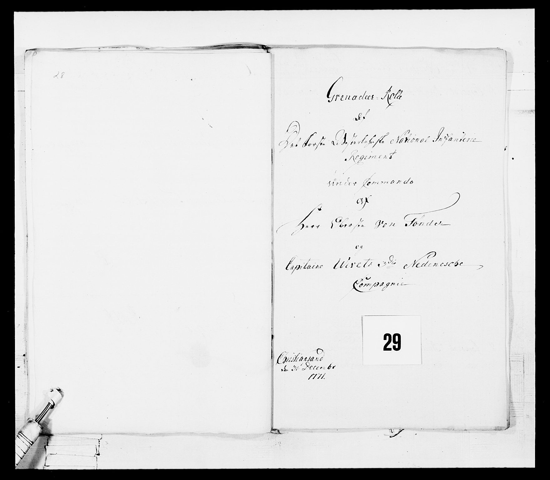 Generalitets- og kommissariatskollegiet, Det kongelige norske kommissariatskollegium, AV/RA-EA-5420/E/Eh/L0101: 1. Vesterlenske nasjonale infanteriregiment, 1766-1777, p. 161