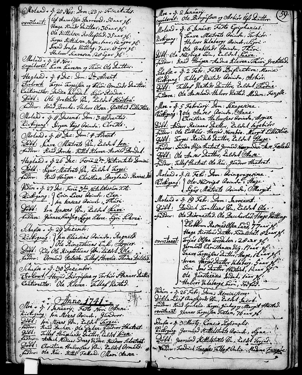 Fyresdal kirkebøker, SAKO/A-263/F/Fa/L0001: Parish register (official) no. I 1, 1724-1748, p. 59