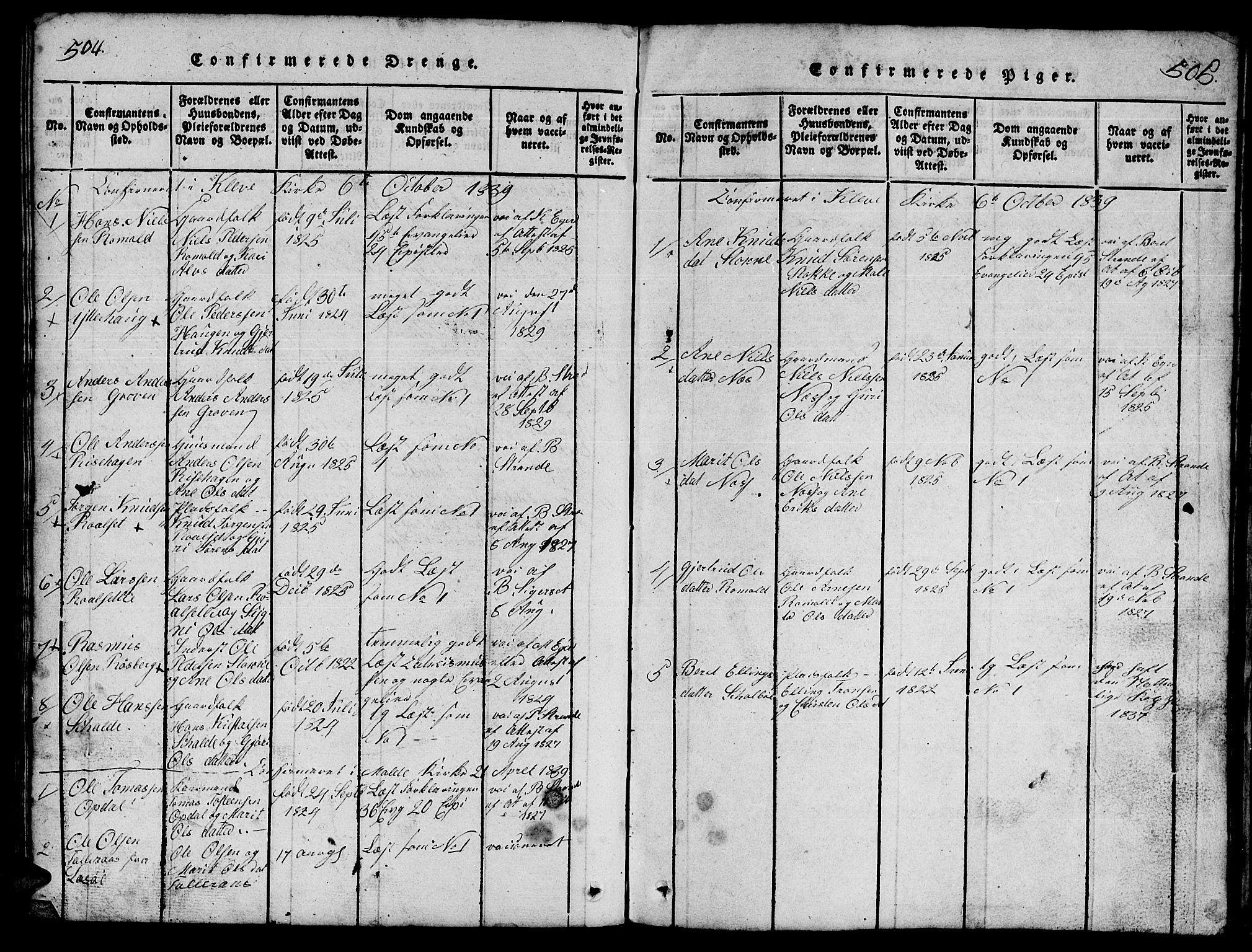 Ministerialprotokoller, klokkerbøker og fødselsregistre - Møre og Romsdal, AV/SAT-A-1454/557/L0683: Parish register (copy) no. 557C01, 1818-1862, p. 504-505