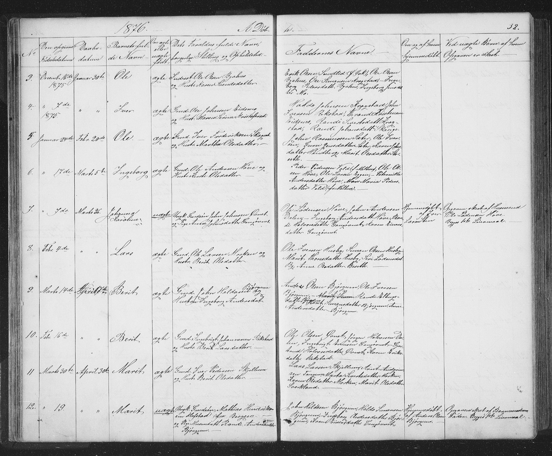 Ministerialprotokoller, klokkerbøker og fødselsregistre - Sør-Trøndelag, SAT/A-1456/667/L0798: Parish register (copy) no. 667C03, 1867-1929, p. 32