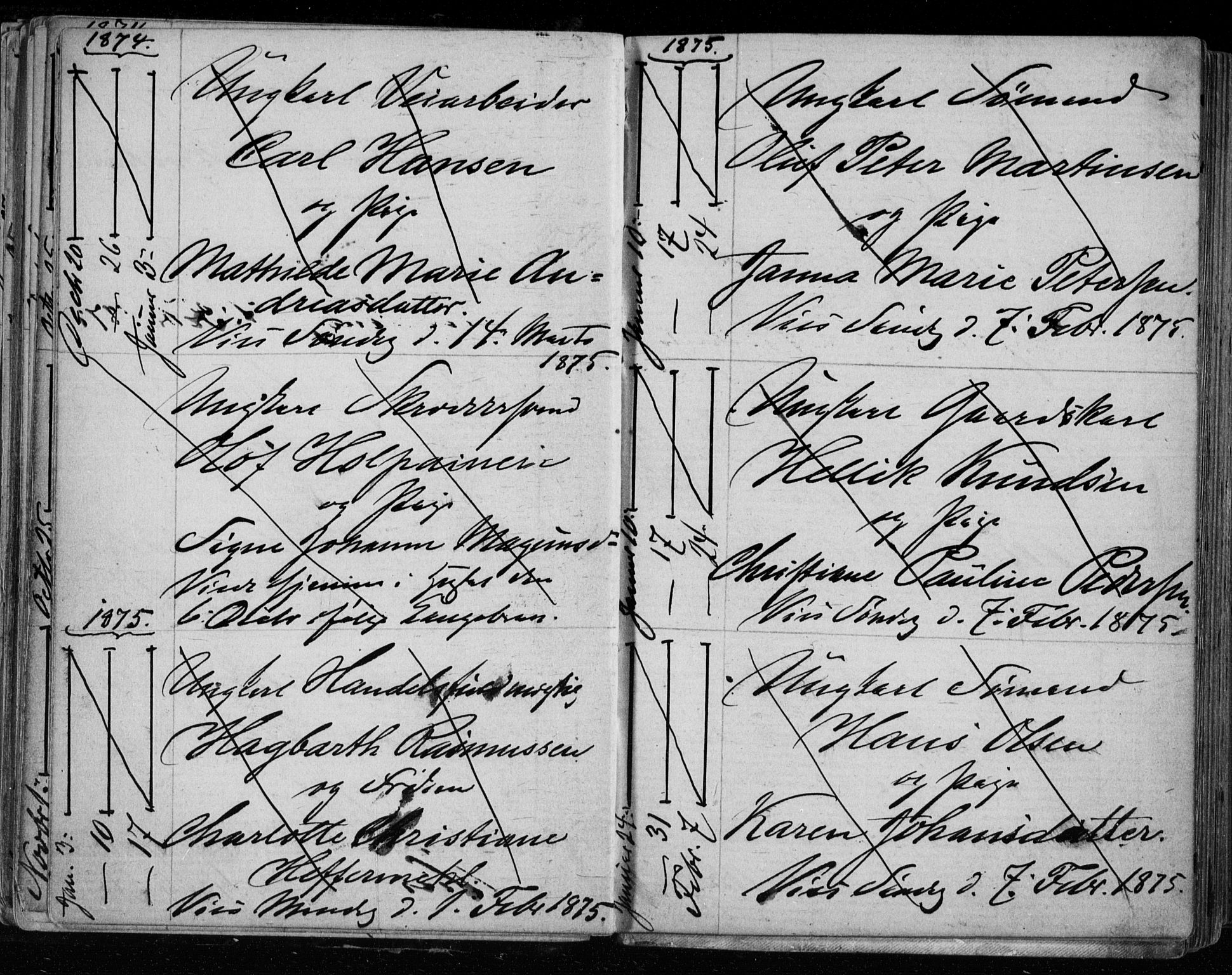 Bragernes kirkebøker, SAKO/A-6/H/Ha/L0006: Banns register no. 6, 1873-1896