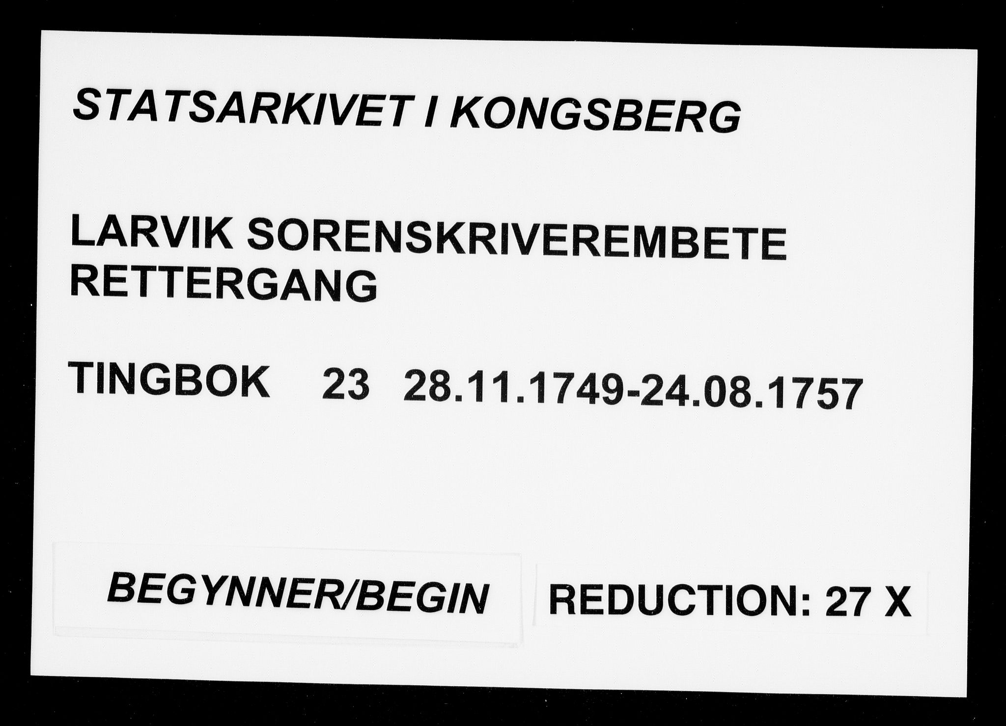 Larvik sorenskriveri, AV/SAKO-A-83/F/Fa/L0023: Tingbok, 1749-1757