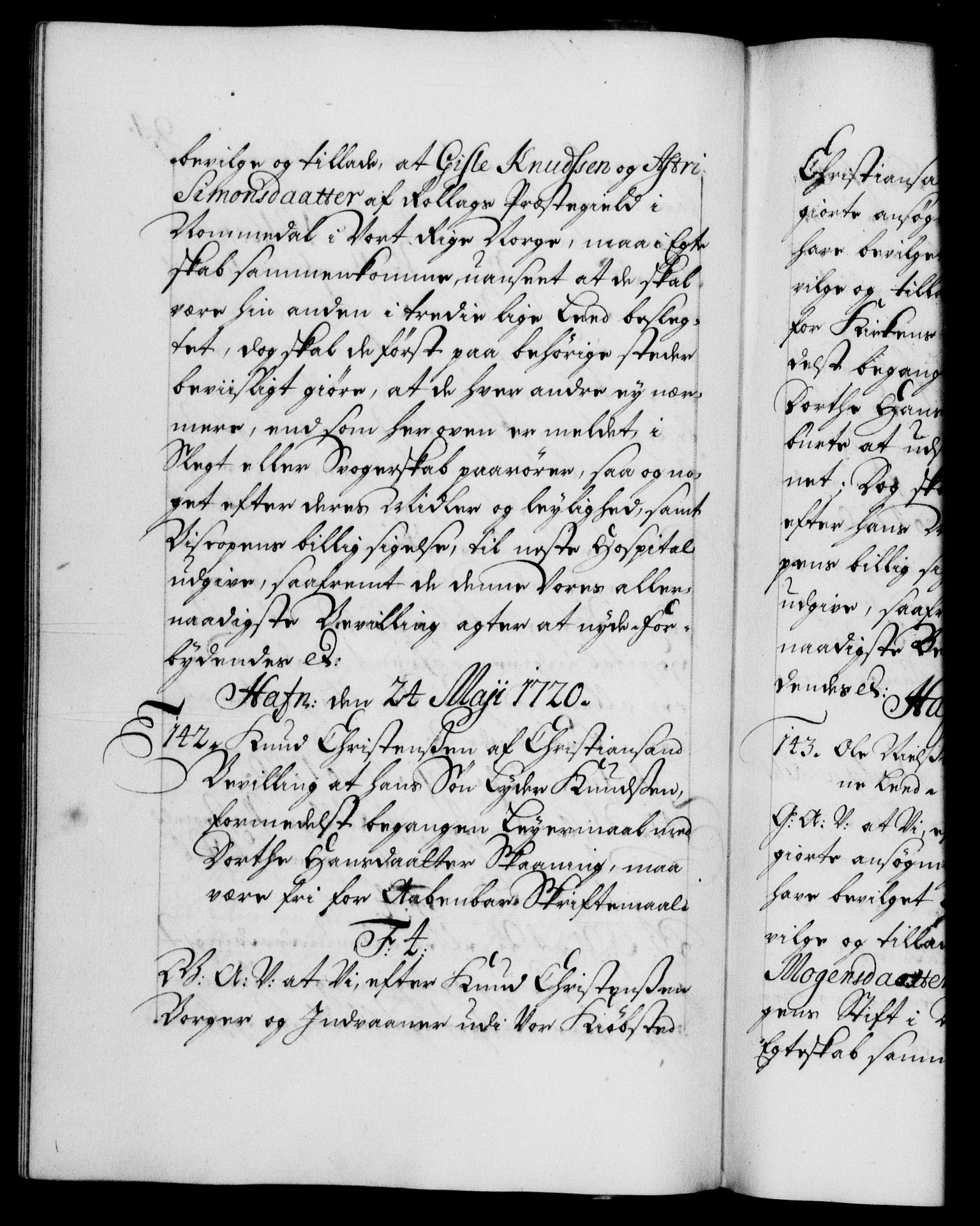 Danske Kanselli 1572-1799, AV/RA-EA-3023/F/Fc/Fca/Fcaa/L0023: Norske registre, 1720-1722, p. 94b