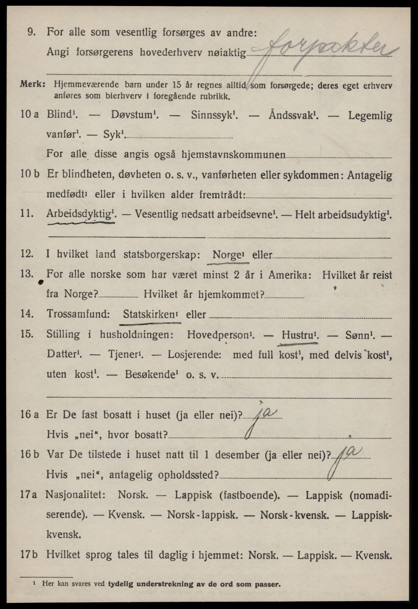 SAT, 1920 census for Hølonda, 1920, p. 1374