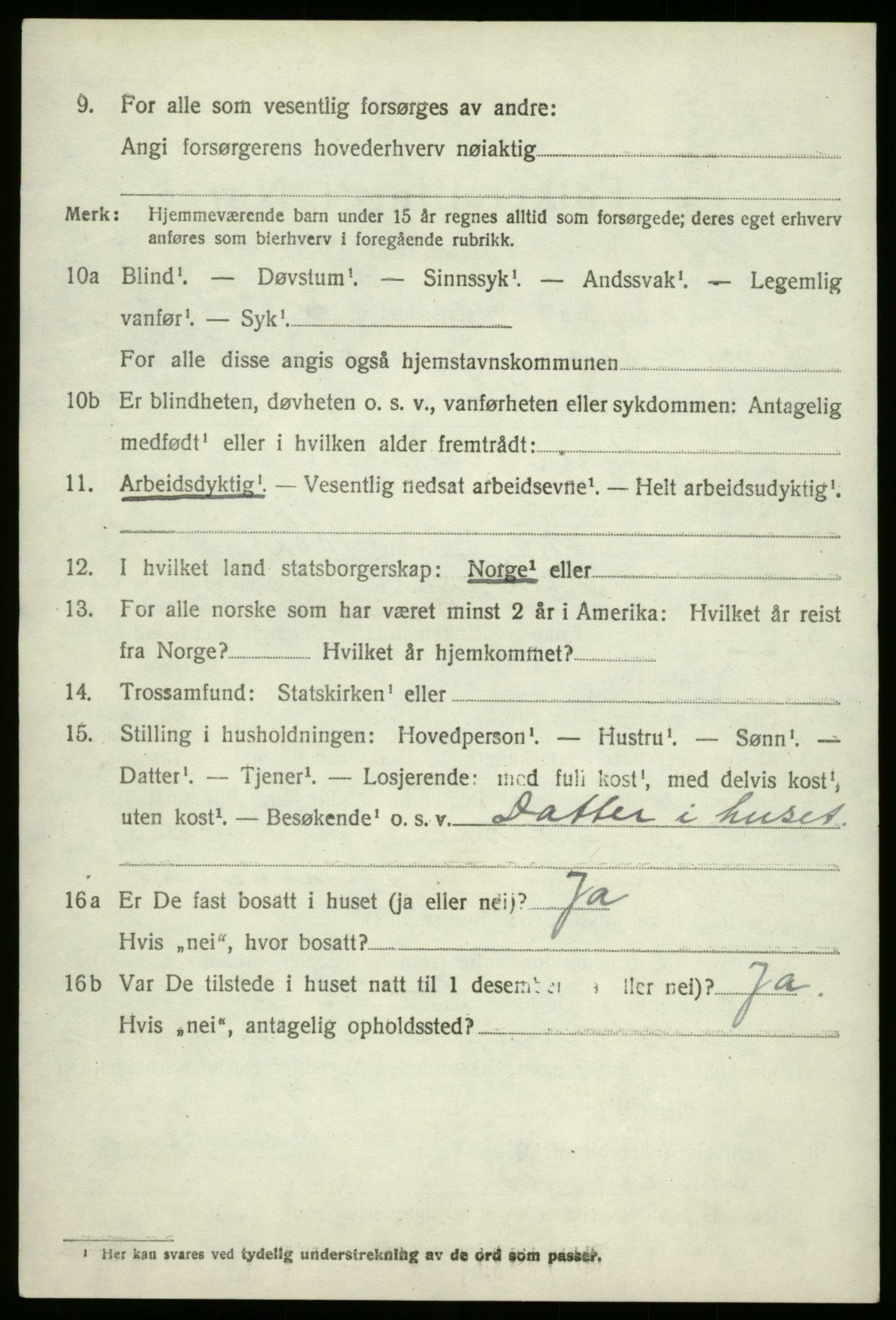 SAB, 1920 census for Innvik, 1920, p. 3890