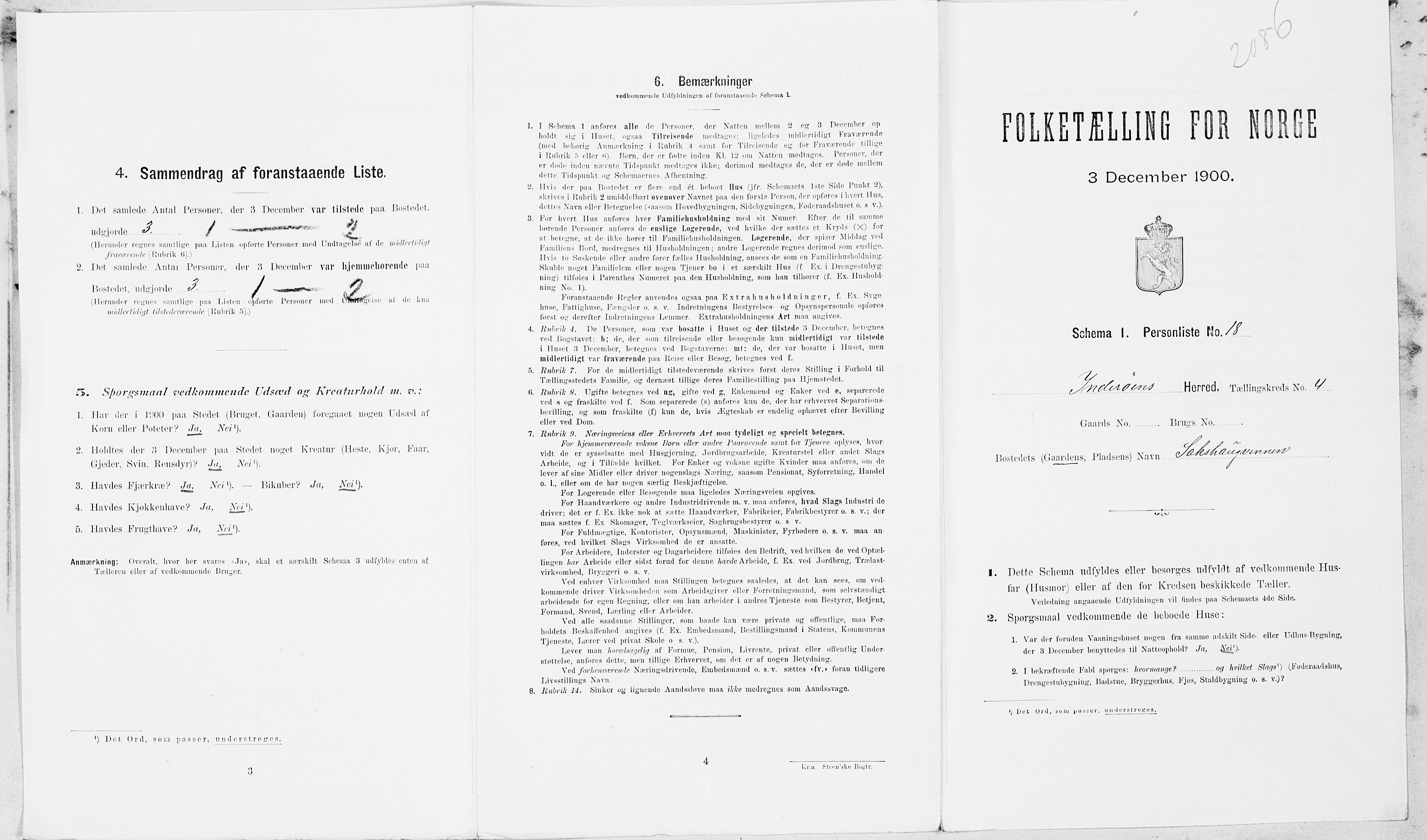 SAT, 1900 census for Inderøy, 1900, p. 626