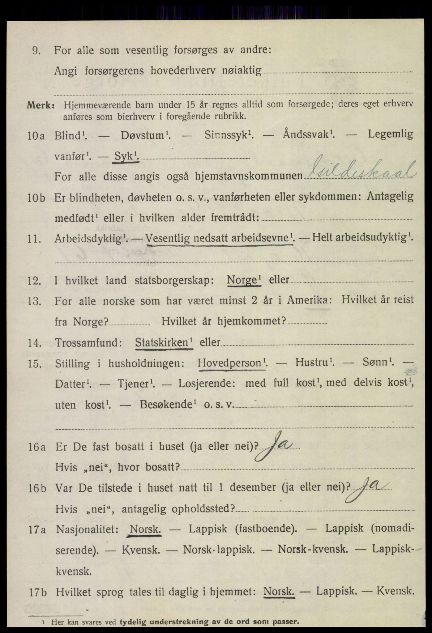 SAT, 1920 census for Gildeskål, 1920, p. 4829