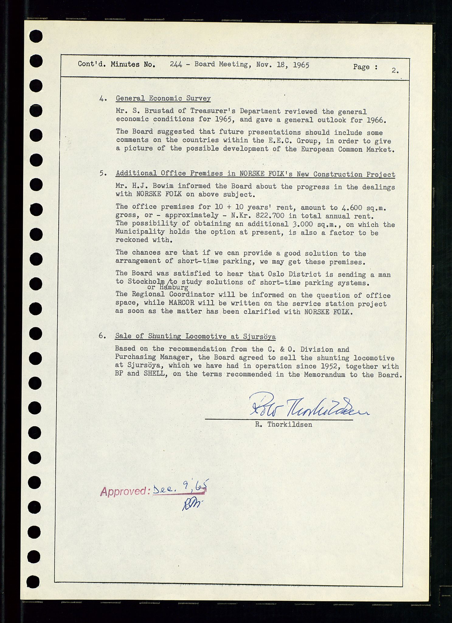 Pa 0982 - Esso Norge A/S, AV/SAST-A-100448/A/Aa/L0002/0001: Den administrerende direksjon Board minutes (styrereferater) / Den administrerende direksjon Board minutes (styrereferater), 1965, p. 21