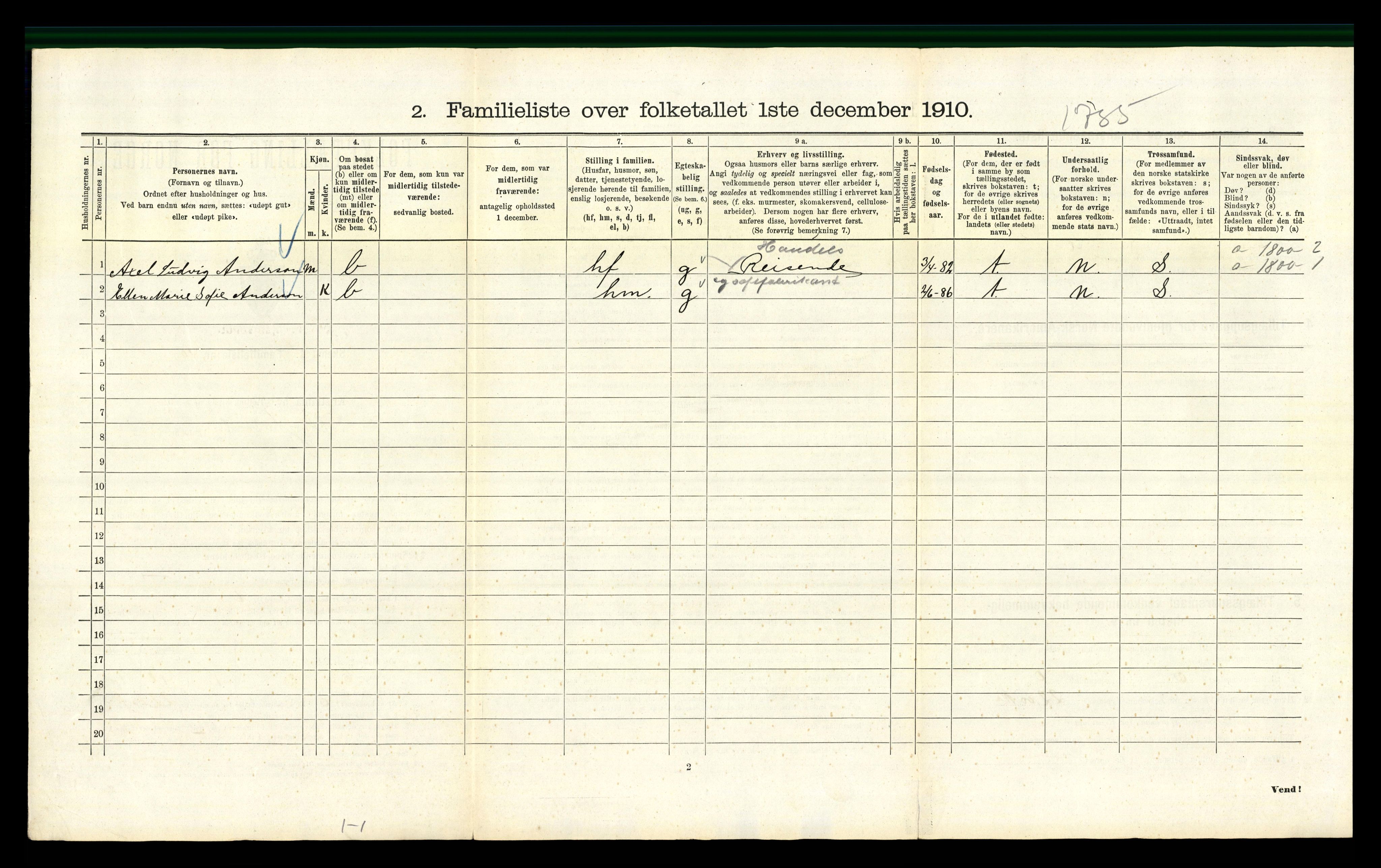 RA, 1910 census for Kristiania, 1910, p. 72232