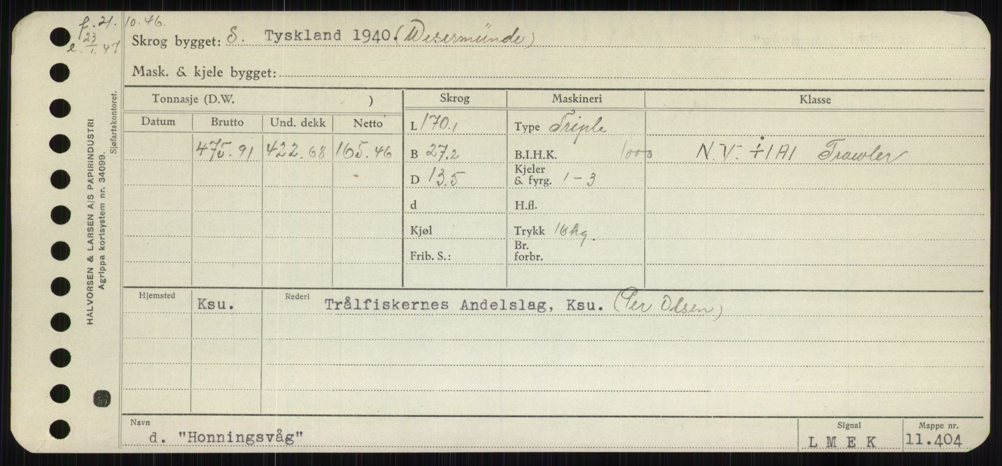 Sjøfartsdirektoratet med forløpere, Skipsmålingen, RA/S-1627/H/Hb/L0002: Fartøy, E-H, p. 411