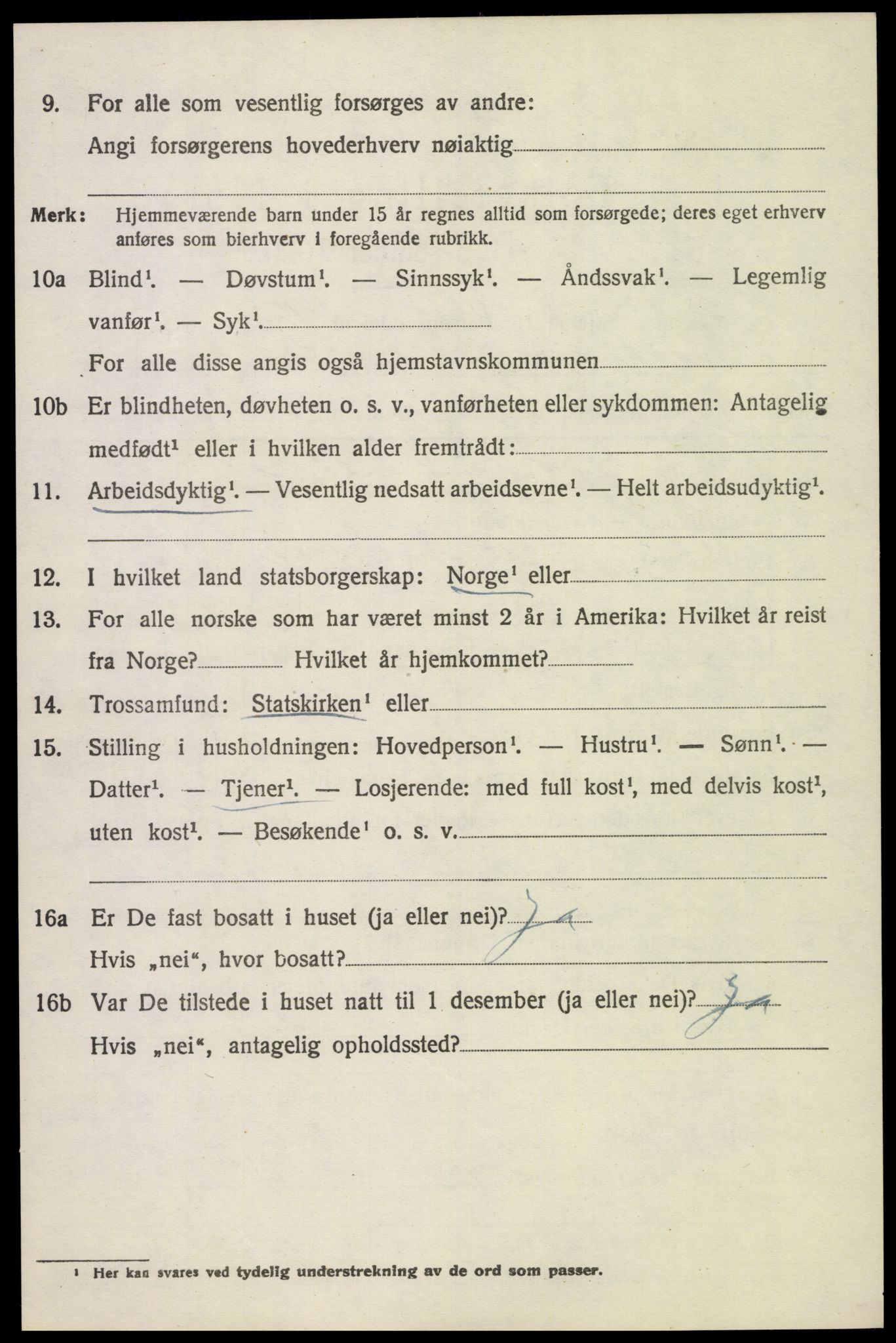 SAH, 1920 census for Biri, 1920, p. 3806