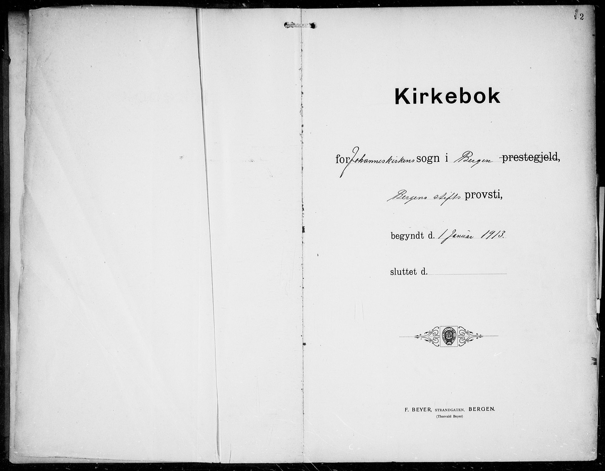 Johanneskirken sokneprestembete, SAB/A-76001/H/Hab: Parish register (copy) no. A 3, 1913-1934, p. 2