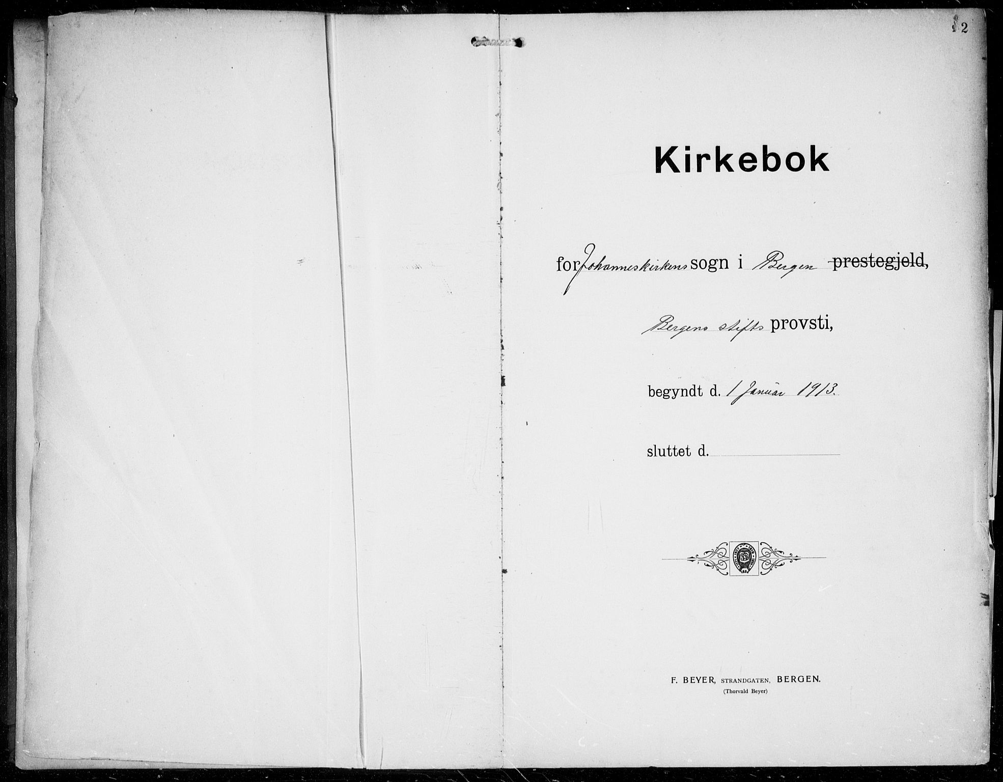Johanneskirken sokneprestembete, AV/SAB-A-76001/H/Hab: Parish register (copy) no. A 3, 1913-1934, p. 2