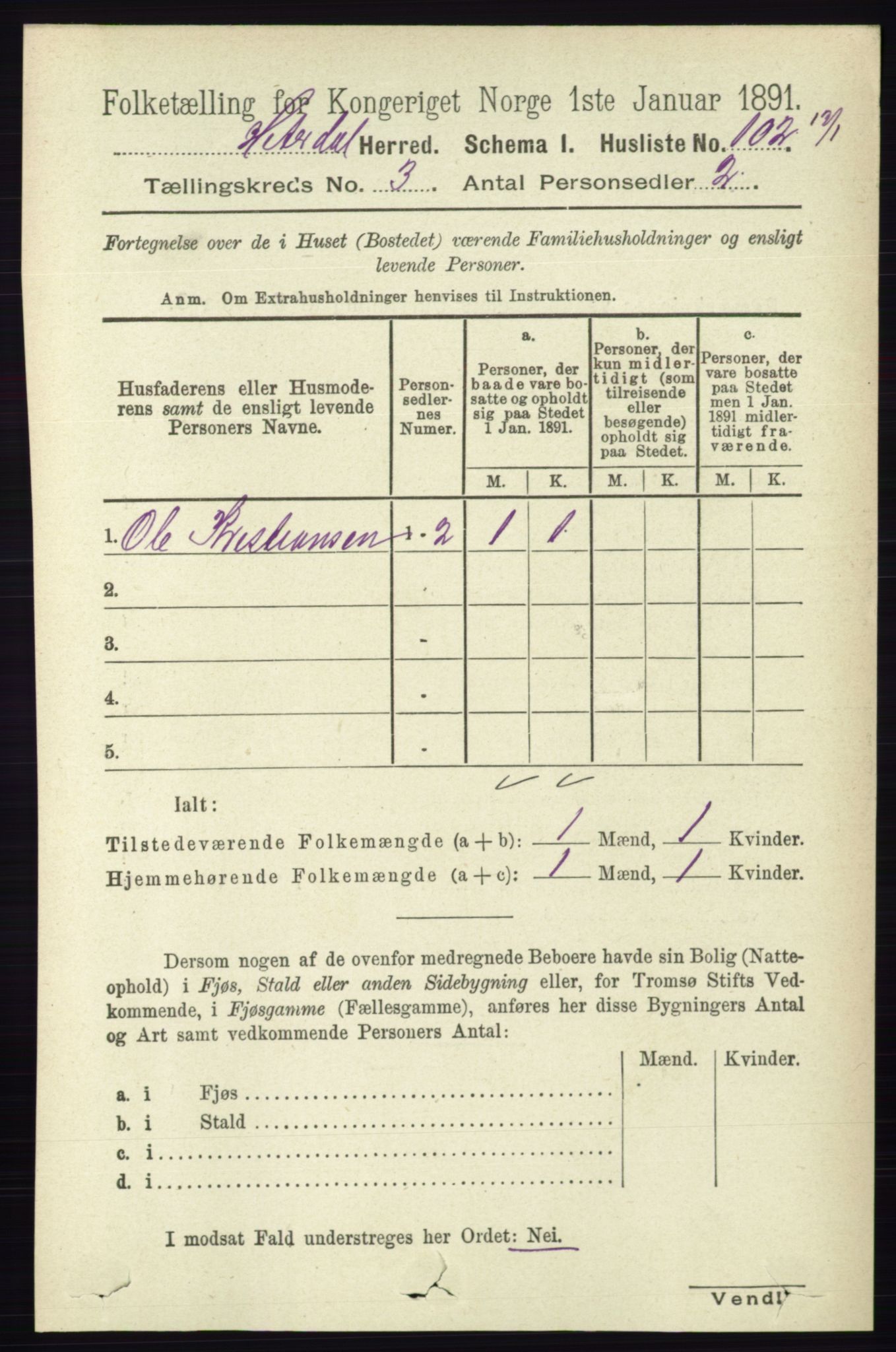 RA, 1891 census for 0823 Heddal, 1891, p. 993