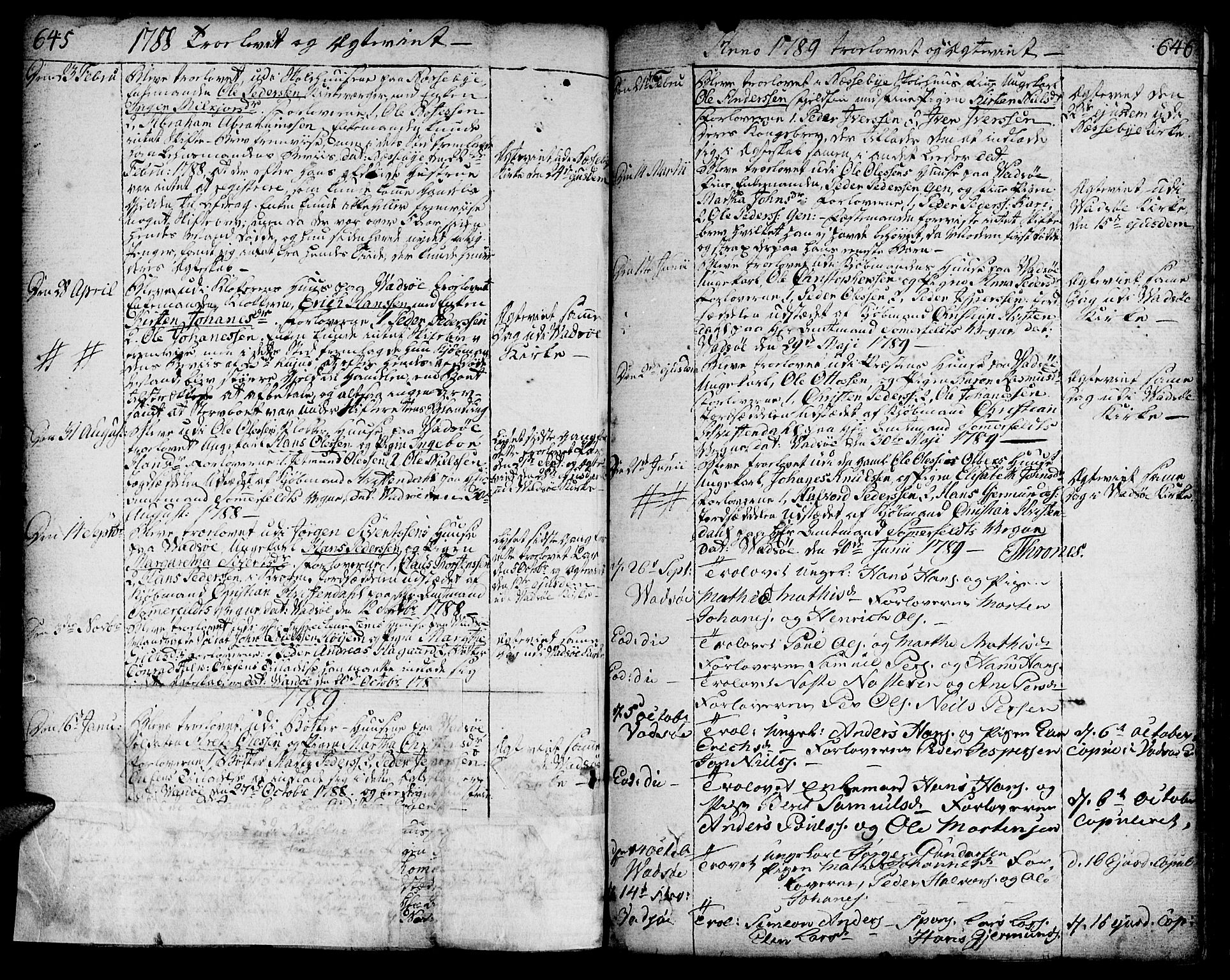 Vadsø sokneprestkontor, SATØ/S-1325/H/Ha/L0002kirke: Parish register (official) no. 2, 1764-1821, p. 645-646
