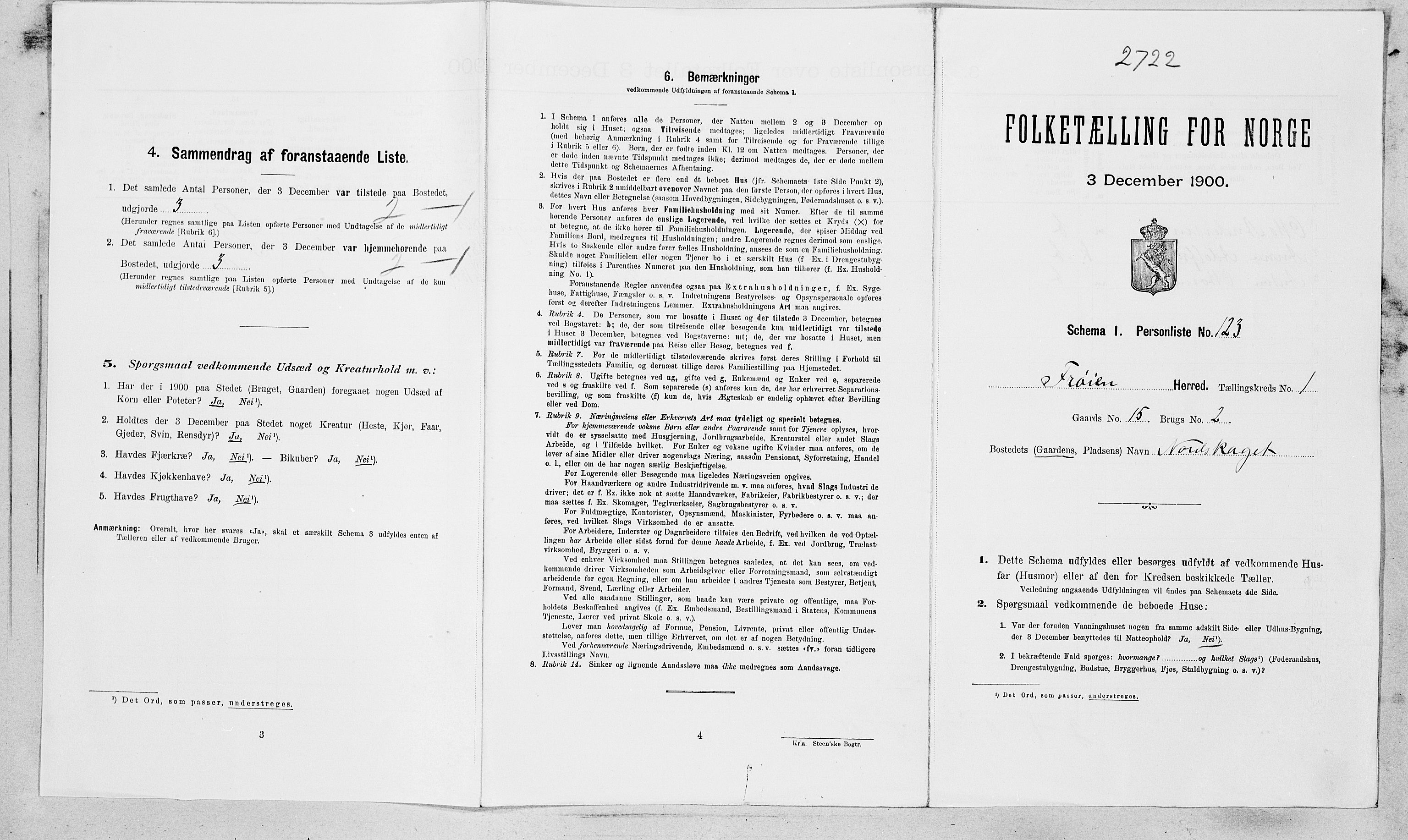 SAT, 1900 census for Frøya, 1900, p. 364