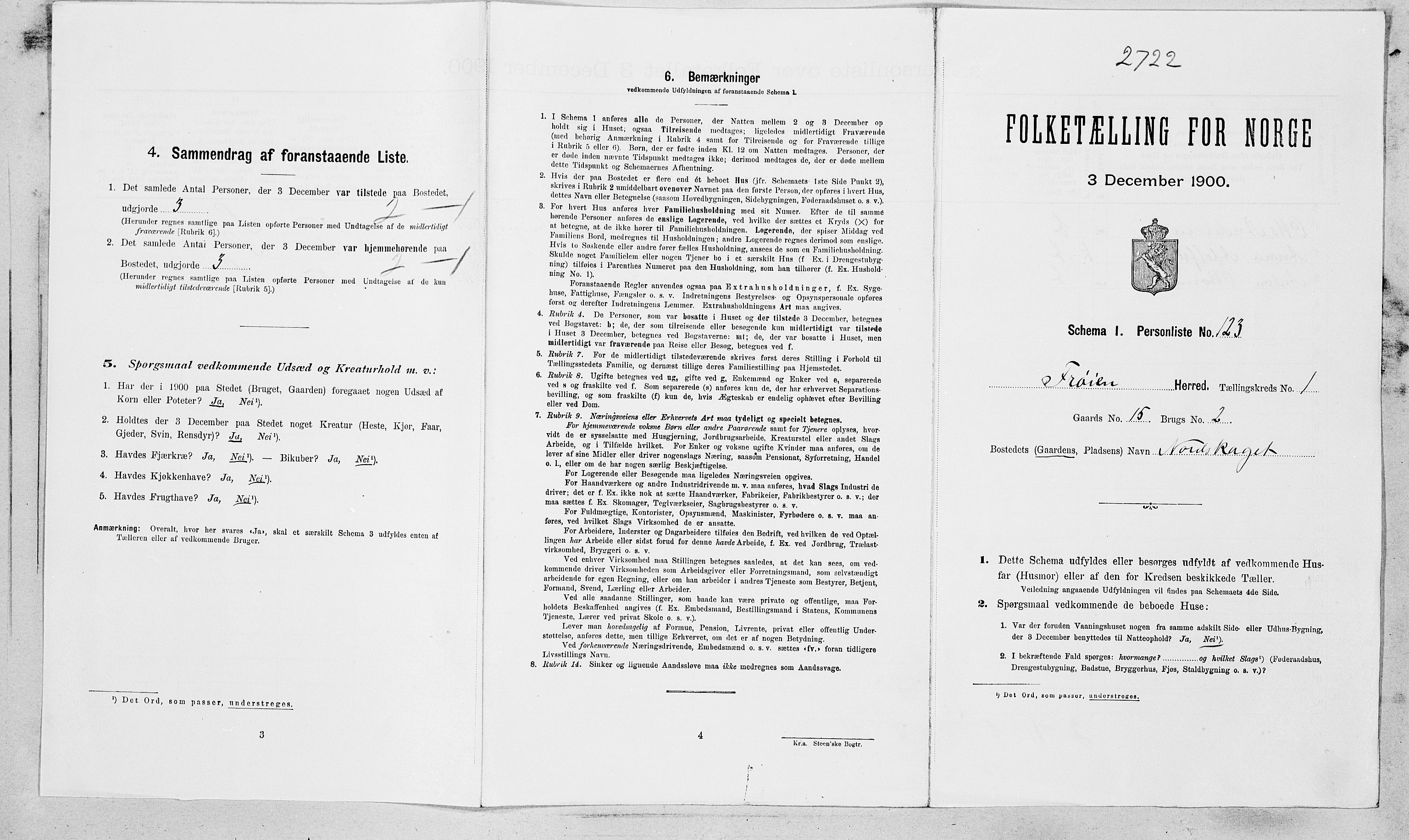 SAT, 1900 census for Frøya, 1900, p. 364