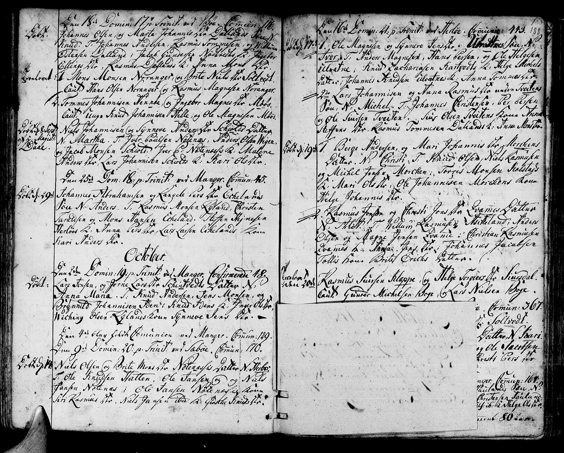 Manger sokneprestembete, AV/SAB-A-76801/H/Haa: Parish register (official) no. A 1, 1759-1791, p. 188