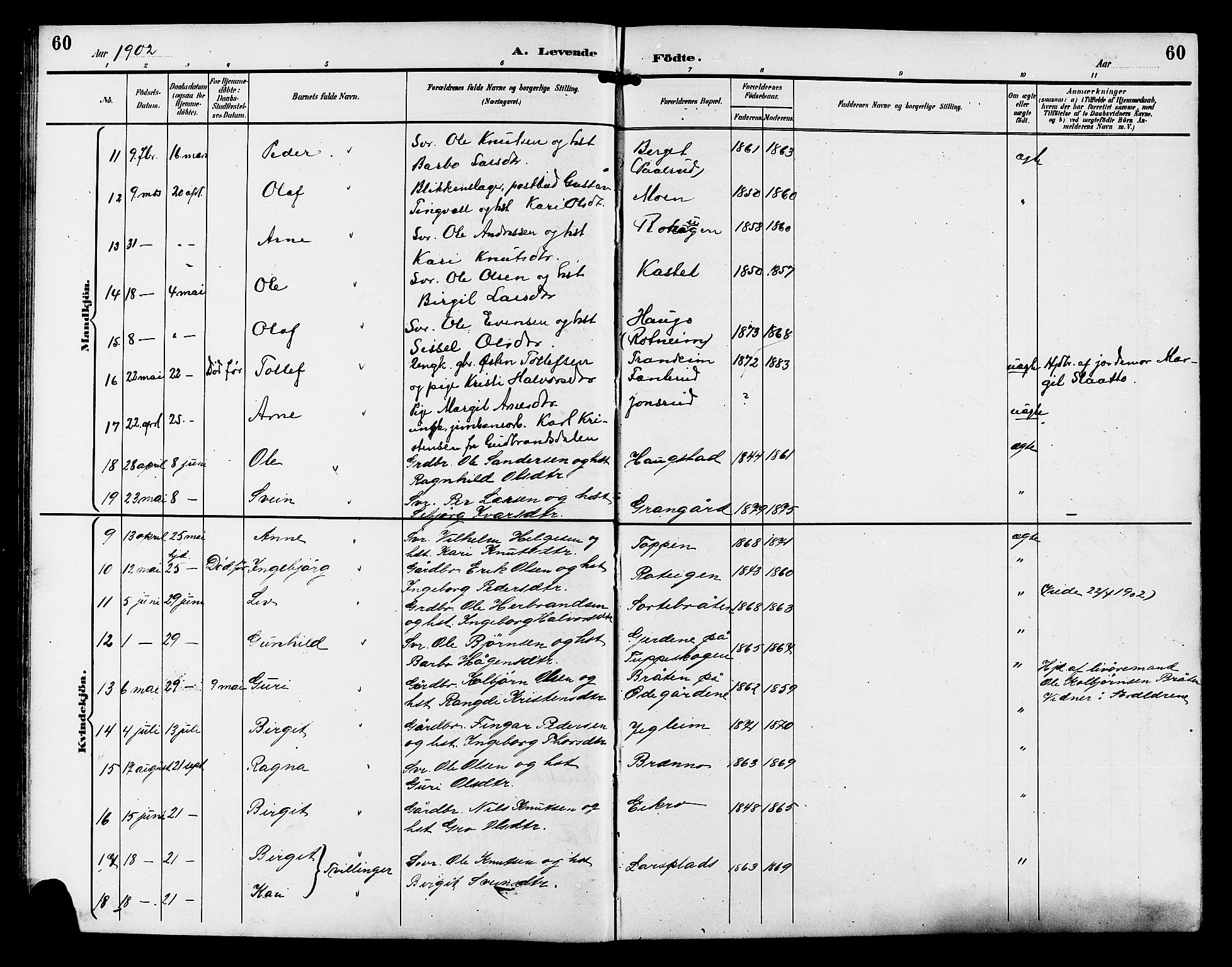 Gol kirkebøker, AV/SAKO-A-226/G/Ga/L0003: Parish register (copy) no. I 3, 1887-1914, p. 60