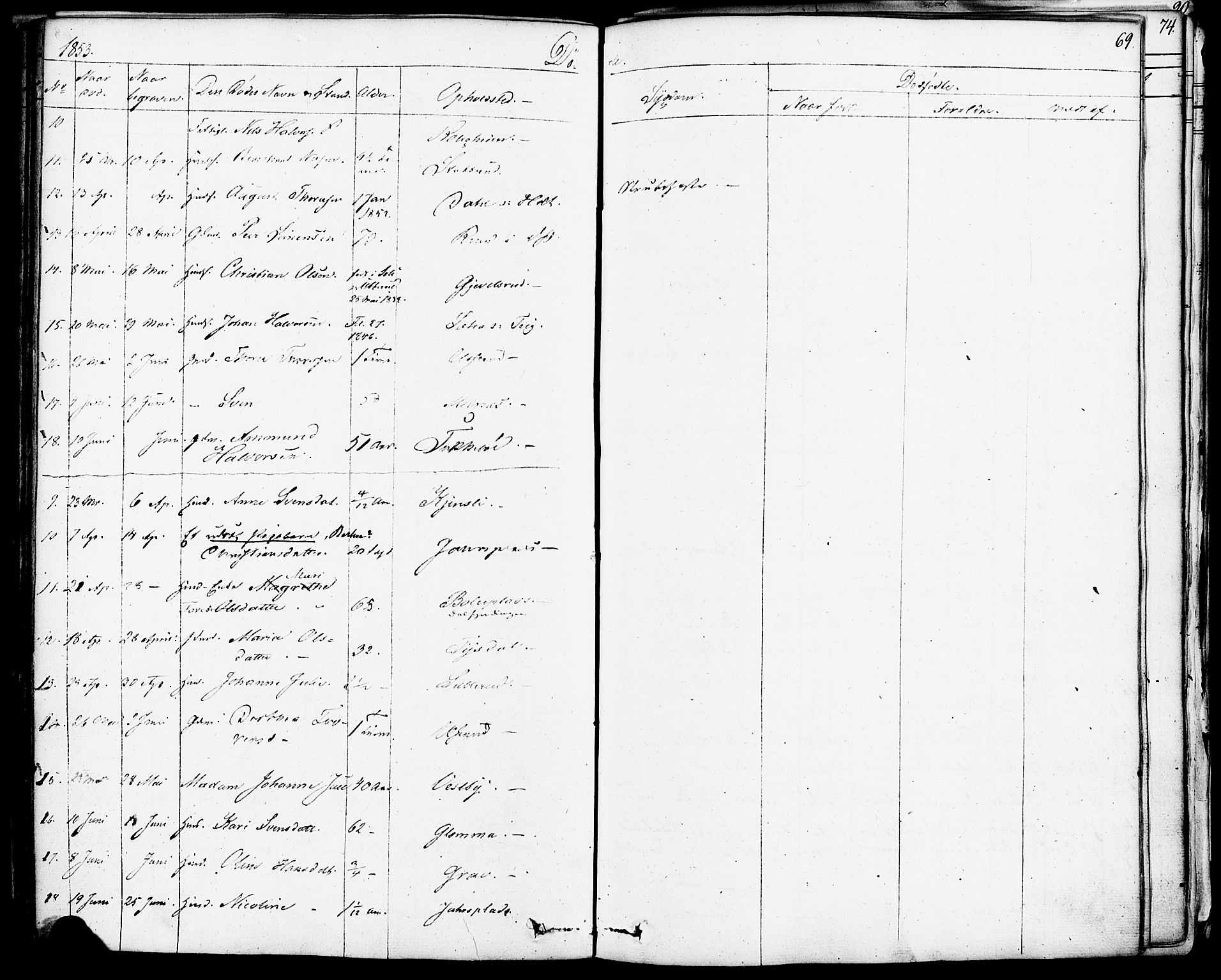 Enebakk prestekontor Kirkebøker, AV/SAO-A-10171c/F/Fa/L0013: Parish register (official) no. I 13, 1832-1882, p. 69