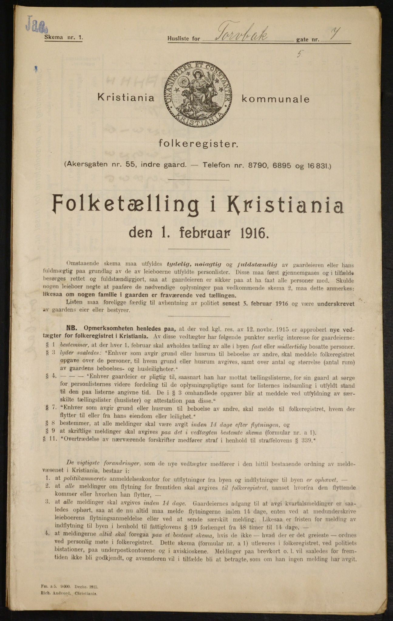 OBA, Municipal Census 1916 for Kristiania, 1916, p. 118211