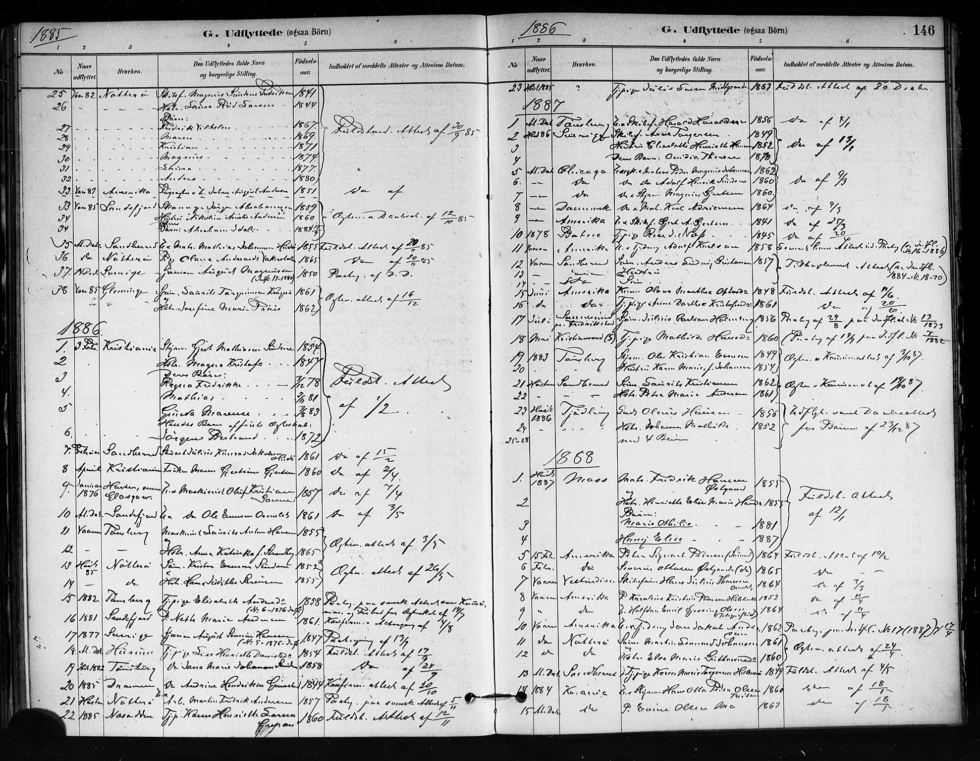 Tjøme kirkebøker, AV/SAKO-A-328/F/Fa/L0001: Parish register (official) no. I 1, 1879-1890, p. 146